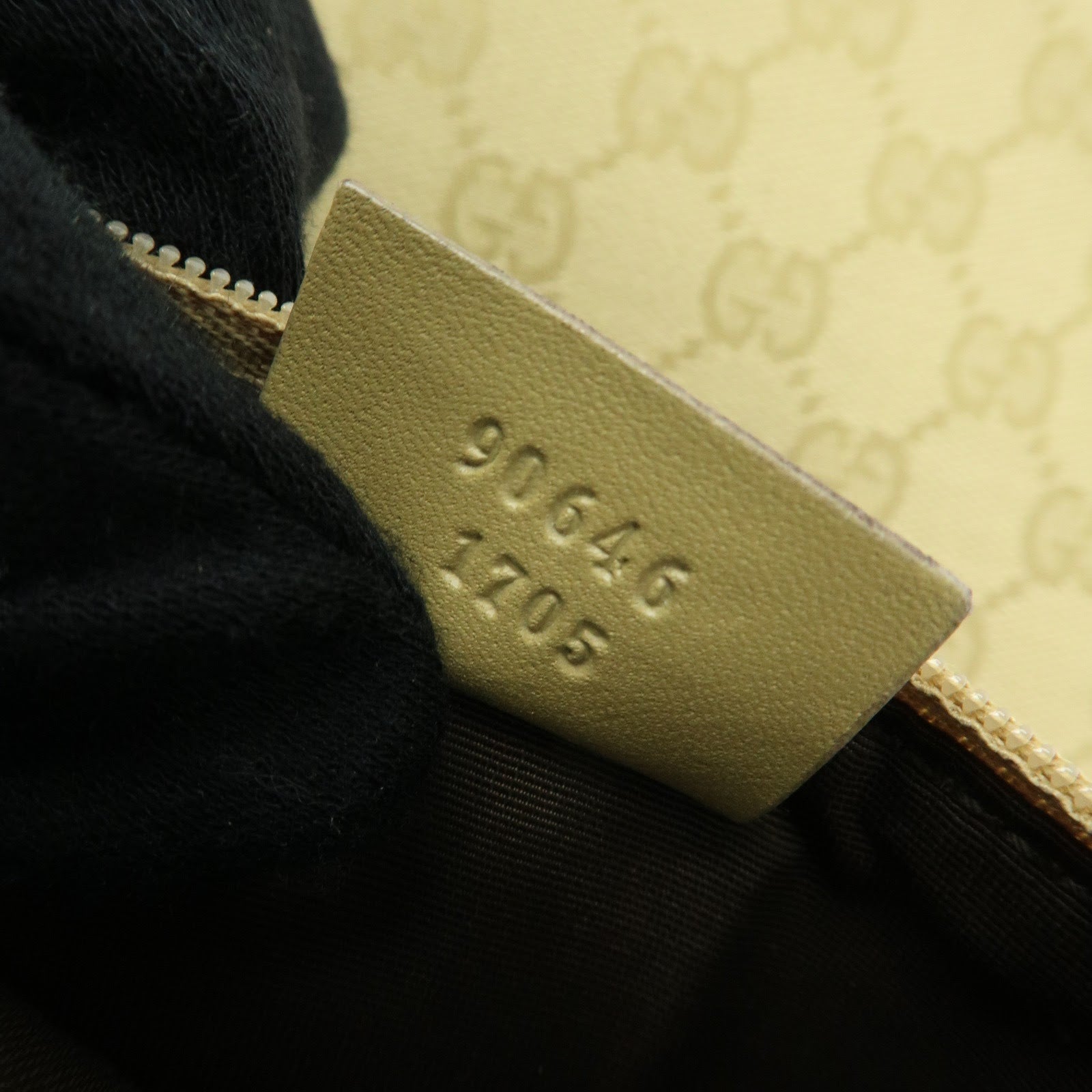 GUCCI GG Canvas Leather Shoulder Bag Hand Bag Beige 90646