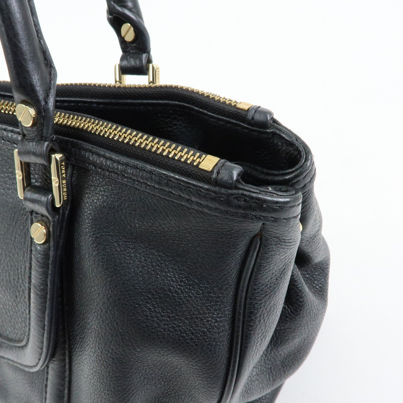 TORY BURCH Amanda Leather 2Way Bag Hand Bag Shoulder Bag Black