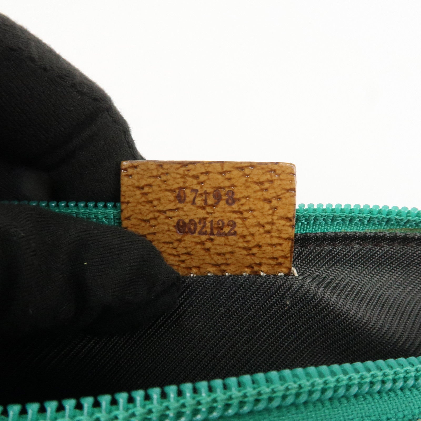 GUCCI Boat Bag GG Canvas Leather Hand Bag Pouch Blue 07198