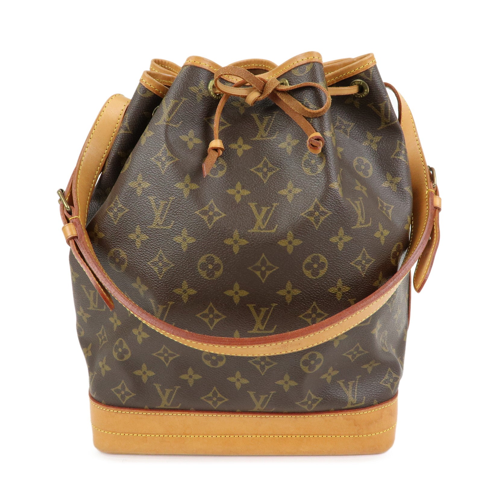 Louis Vuitton Monogram Canvas Leather Noe Shoulder Bag Brown M42224