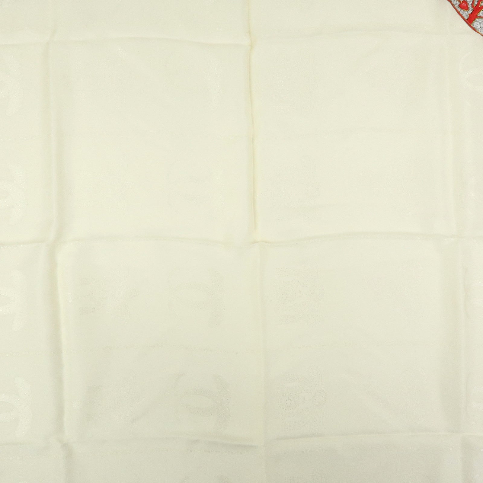Cartier Must de Cartier Silk 100% Scarf Jewelry Motif Beige Red