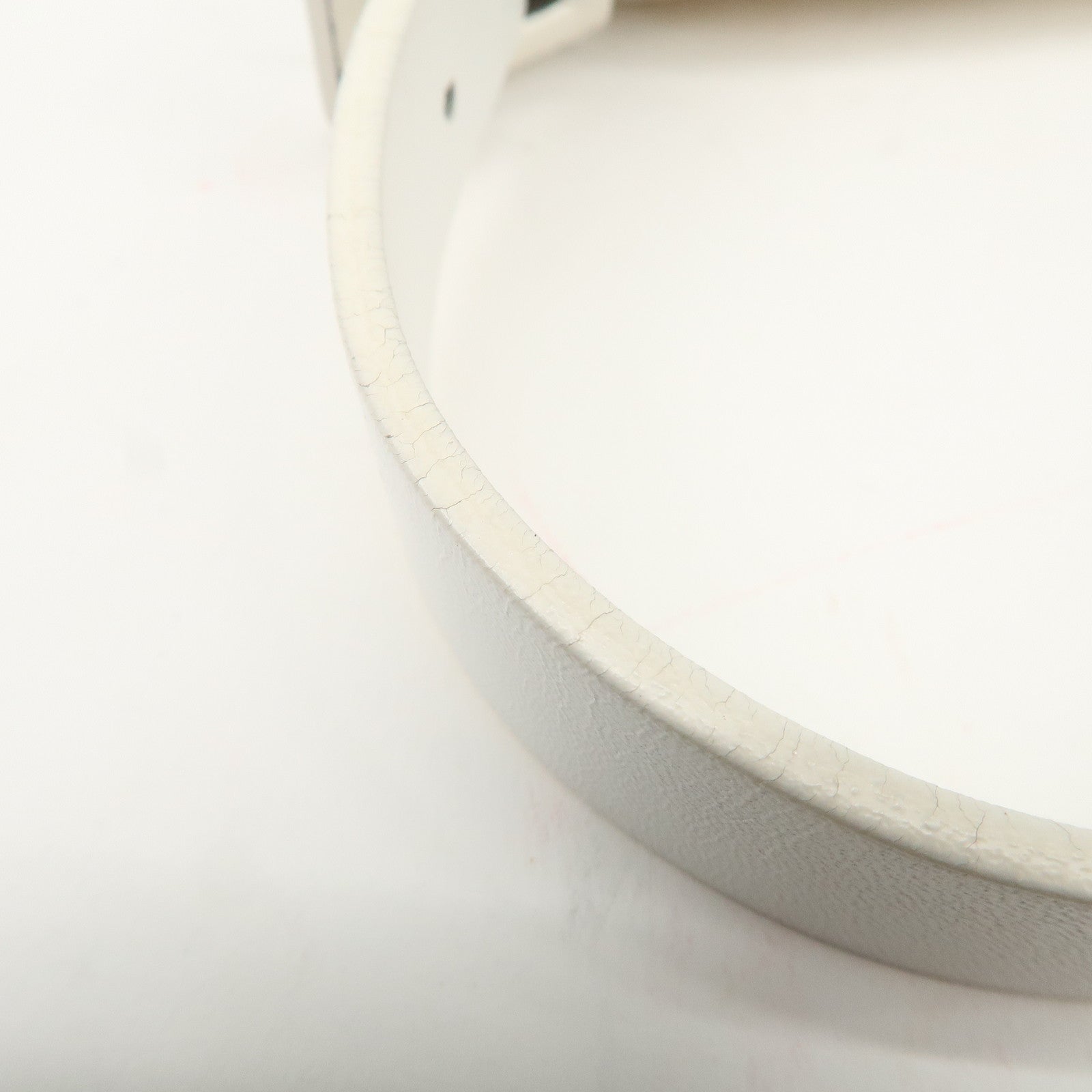 FENDI Mamma Baguette Zucchino Leather Shoulder Bag White 8BR000