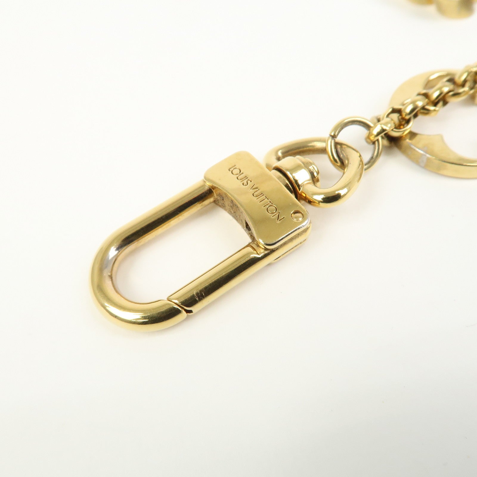 Louis Vuitton Fleur de Monogram Bag Charm Key Chain Gold M65111