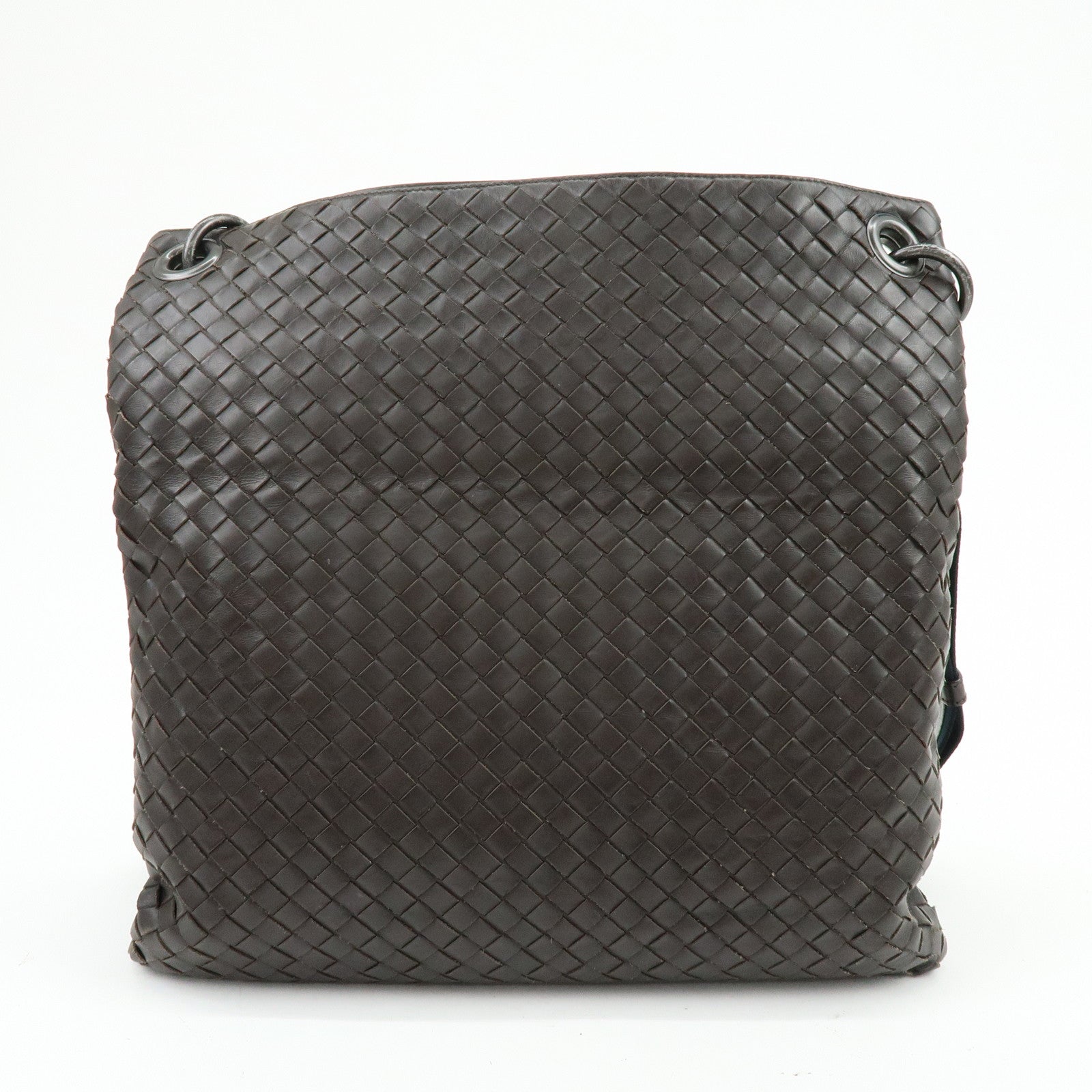 BOTTEGA VENETA Intrecciato Leather Shoulder Bag Brown 161623