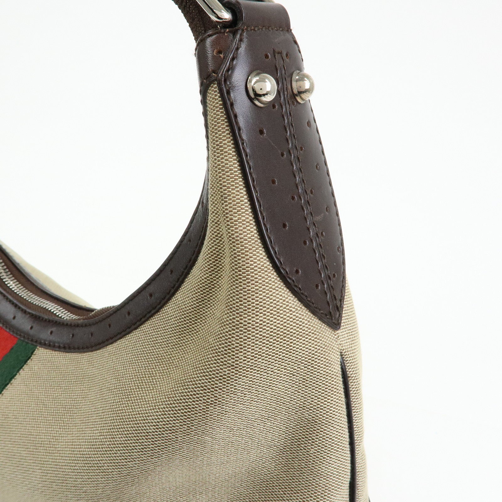 GUCCI Sherry Interlocking G Canvas Shoulder Hand Bag Beige 114871