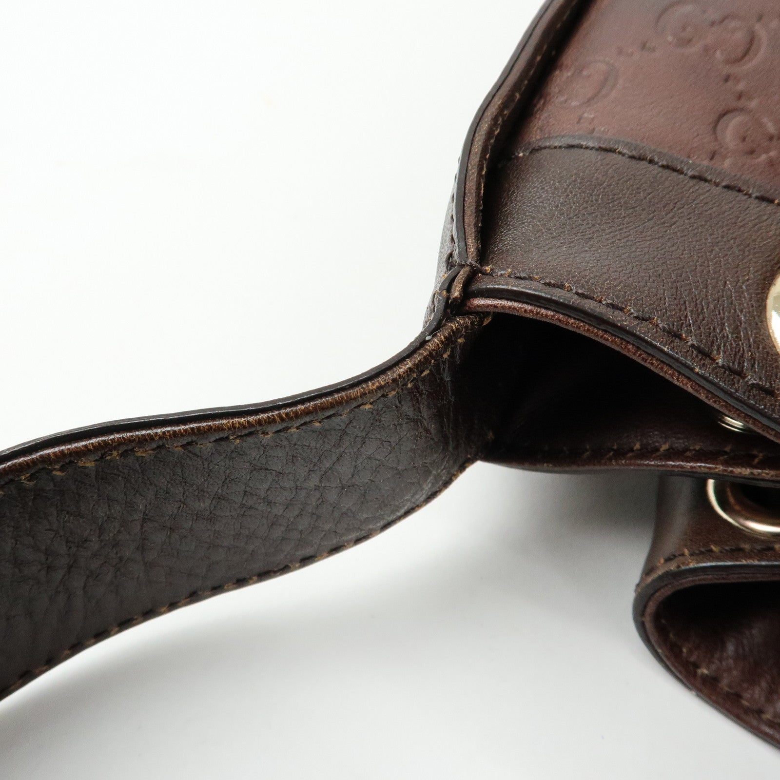 GUCCI Interlocking G Guccissima Leather Shoulder Bag Brown 223951