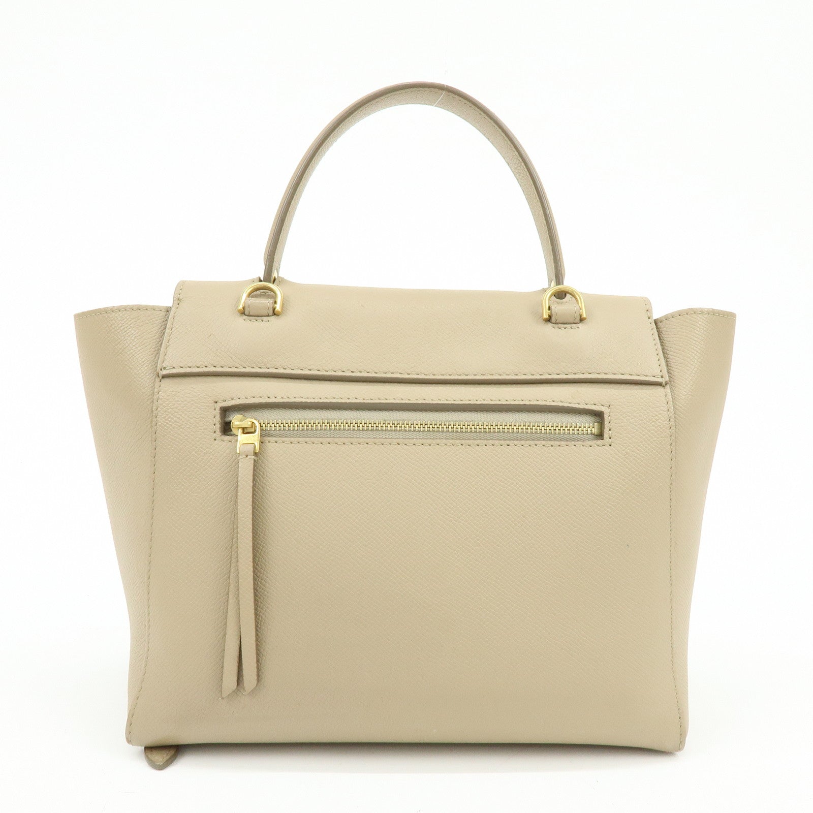 CELINE Belt Bag Leather 2WAY Bag Hand Bag Shoulder Bag Greige