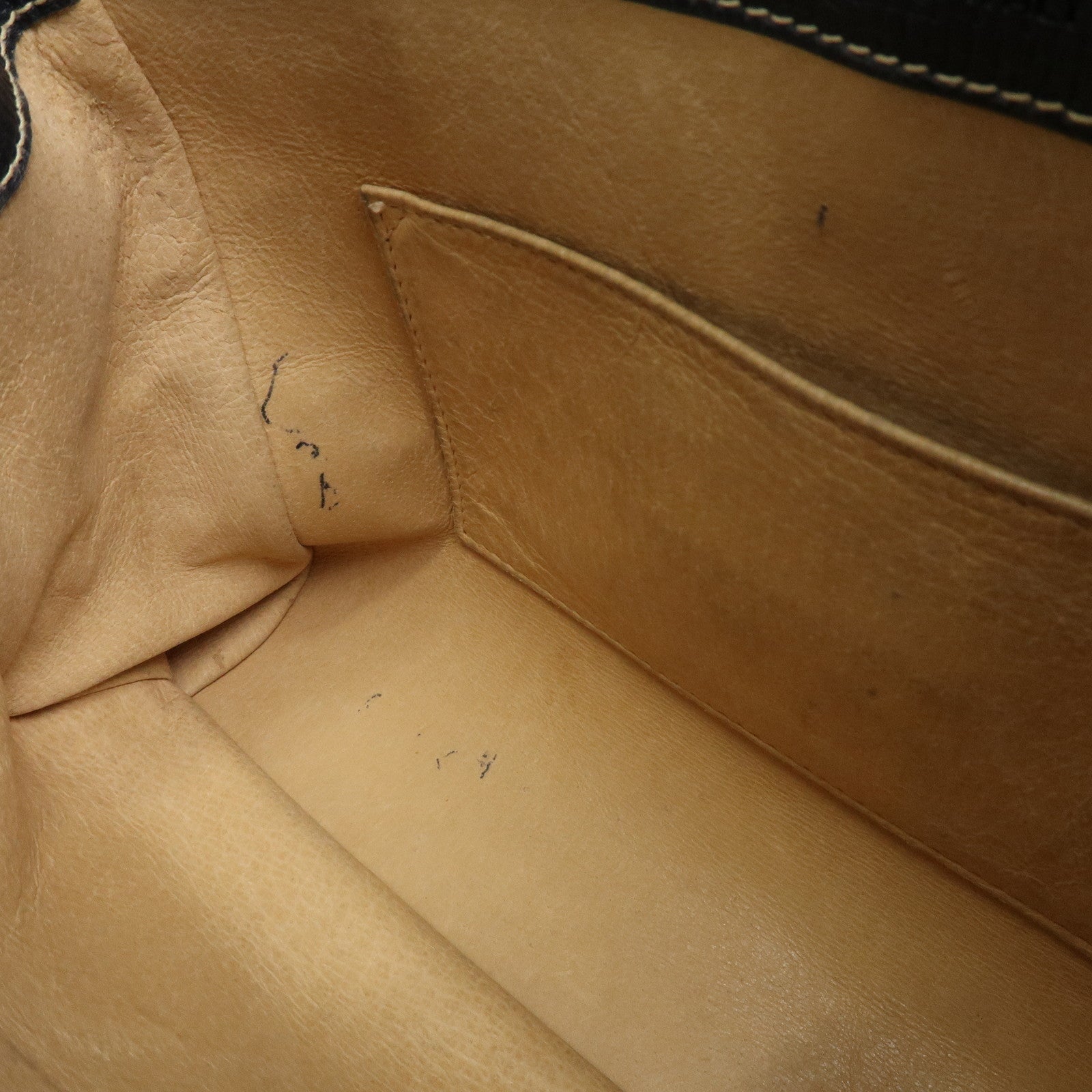 LOEWE Leather 2Way Bag Hand Bag Shoulder Bag Dark Navy