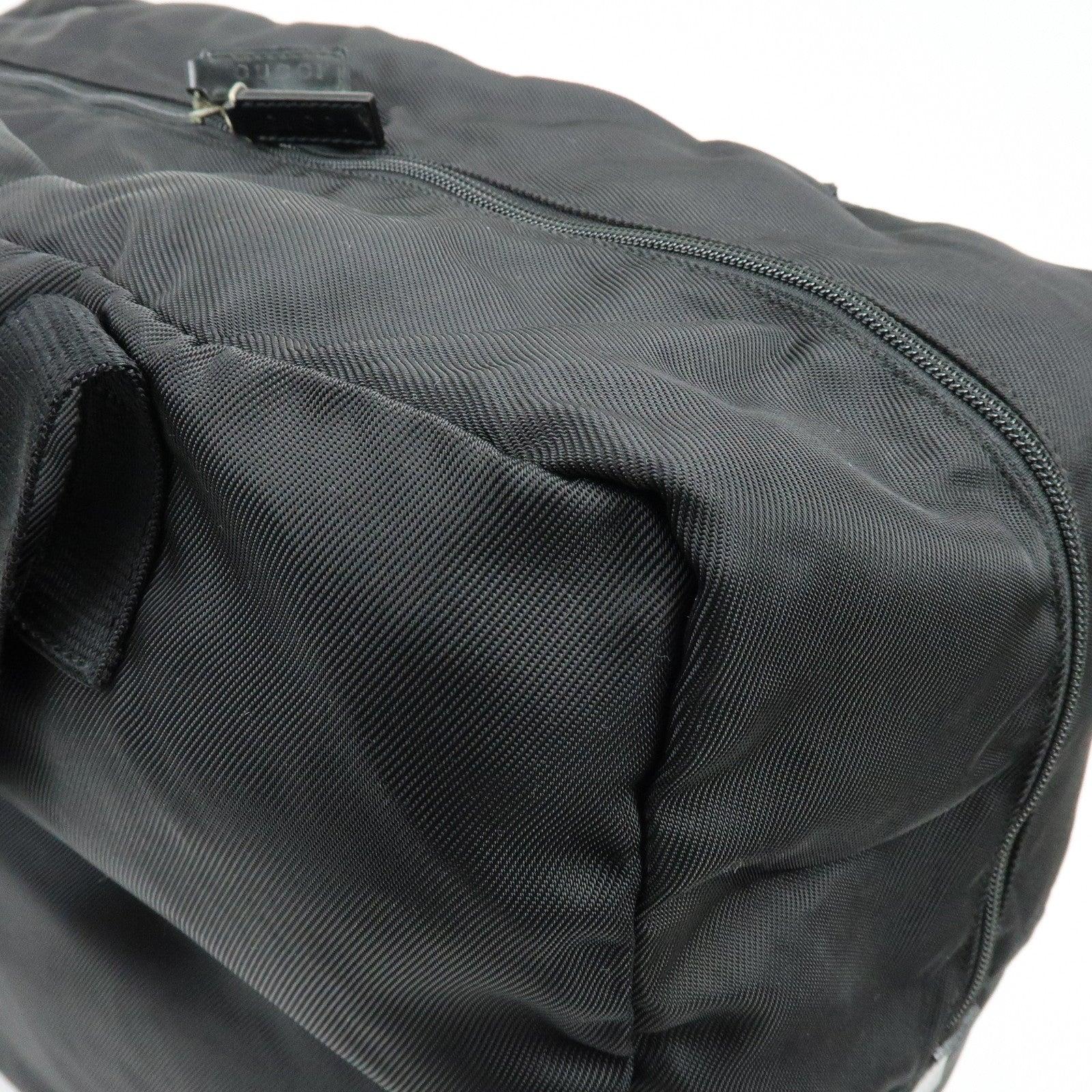 GUCCI Nylon Leather Boston Bag Shoulder Bag Black 012・0389・002058