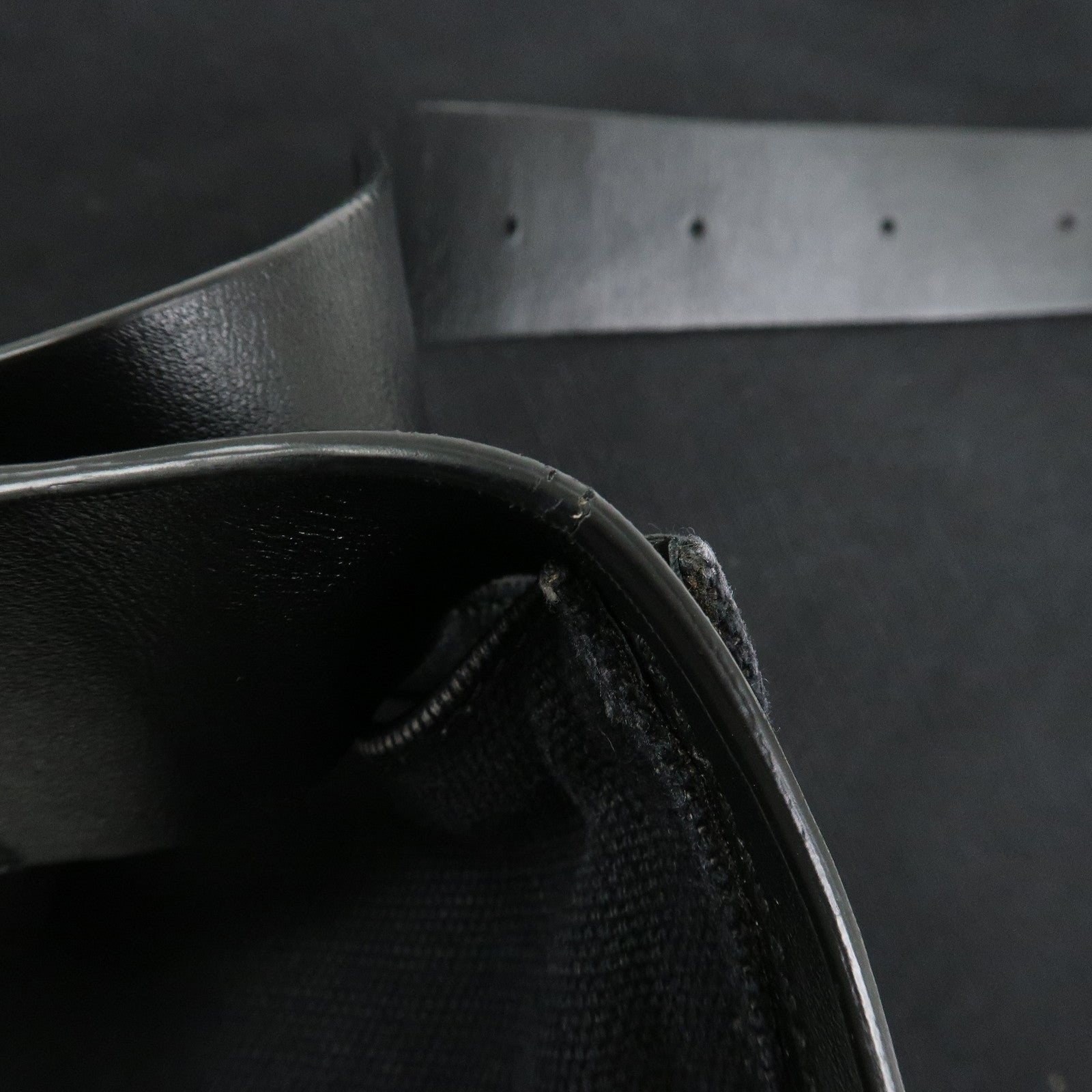 JIL SANDER Canvas Leather Shoulder Bag Crossbody Bag Black