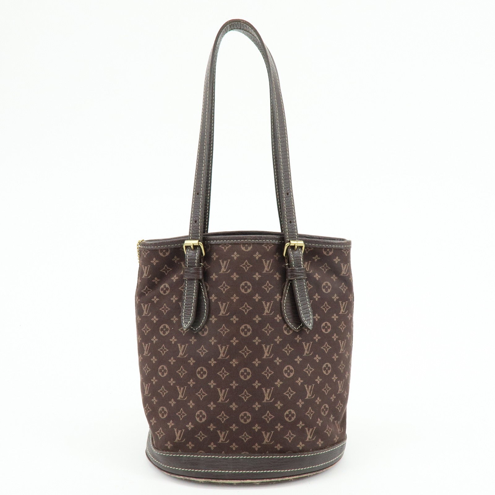 Louis Vuitton Monogram Mini Lin Bucket PM Tote Bag Ebene M95226
