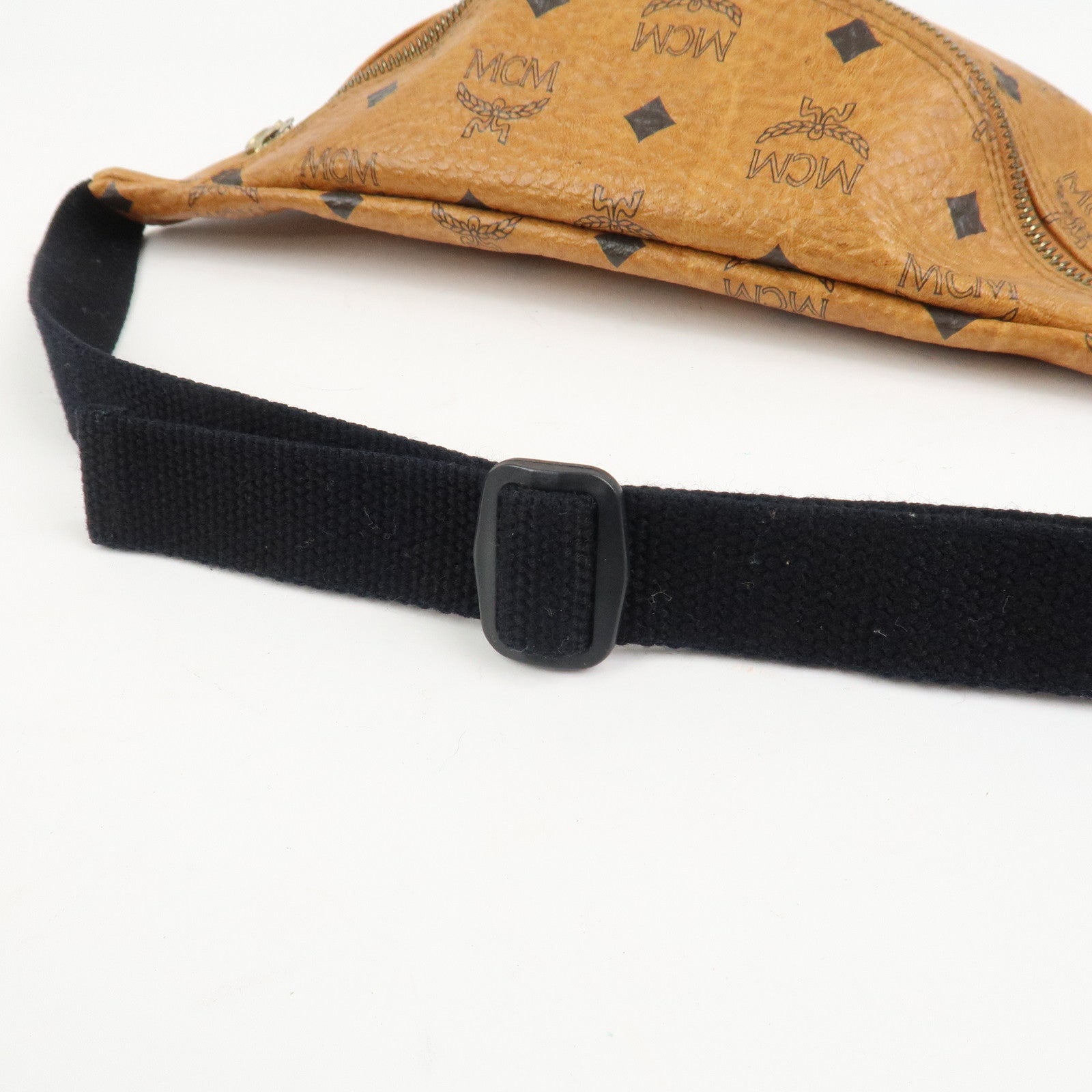 MCM Visetos Leather Waist Bag Waist Pouch Crossbody Bag Brown