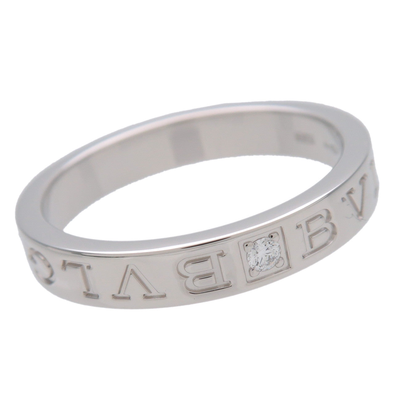 BVLGARI BVLGARI Double Logo 1P Daimond Ring K18 750WG US10.5-11