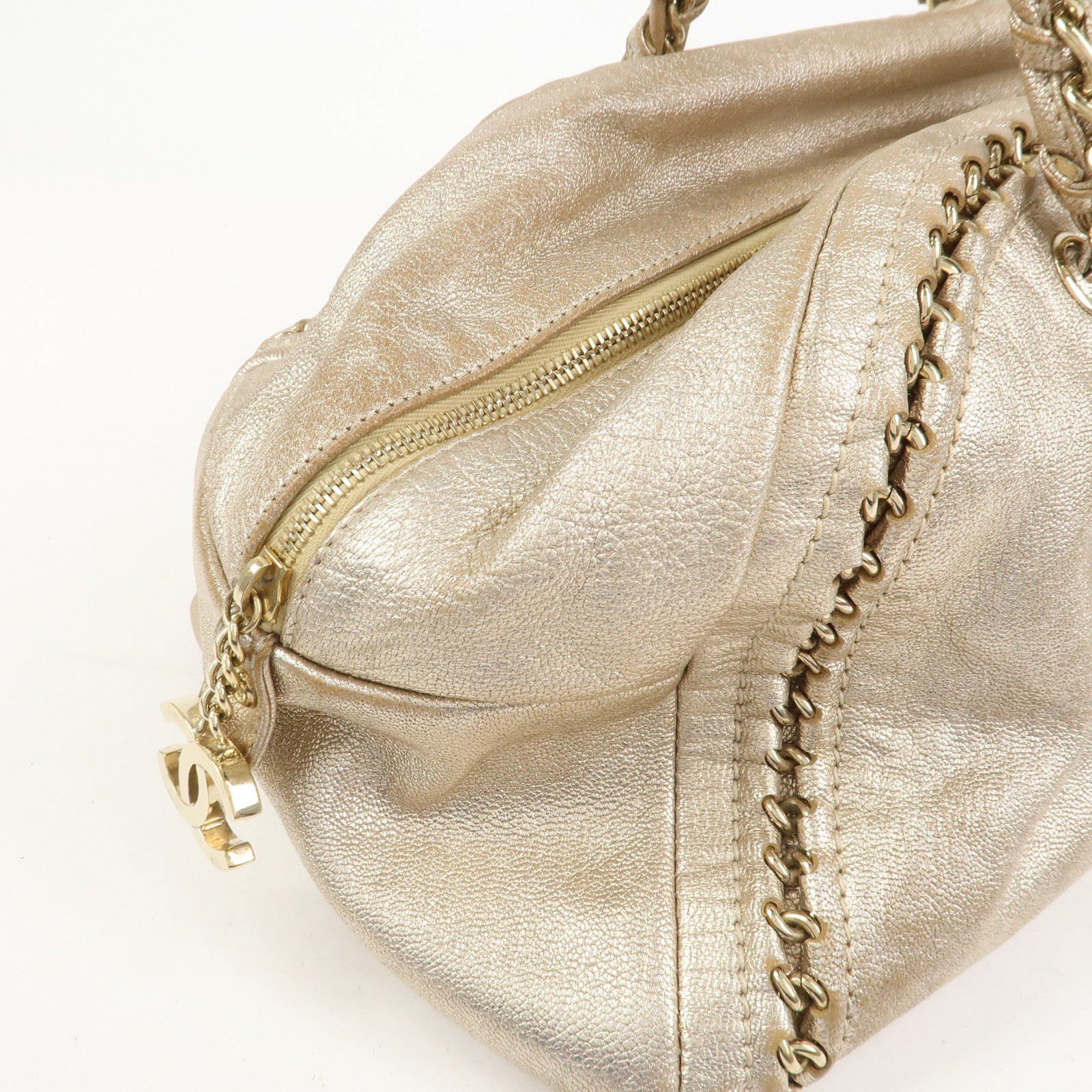 CHANEL Luxury Line COCO Mark Leather Boston Bag Shoulder Bag A31405