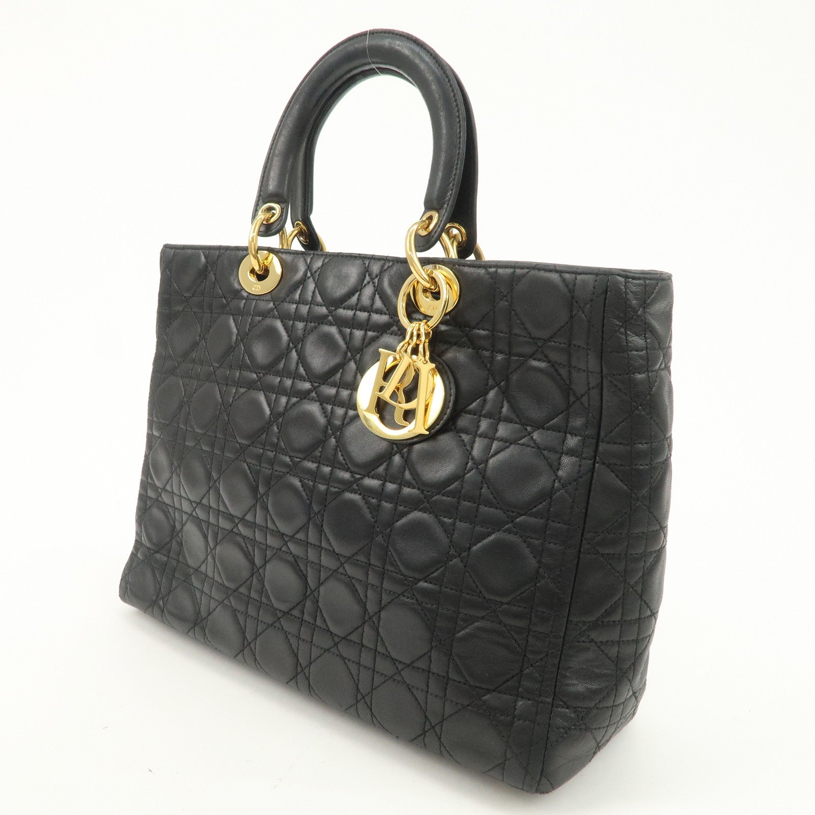 Christian Dior Canage Lady Dior Leather Large Hand Bag Tote Bag