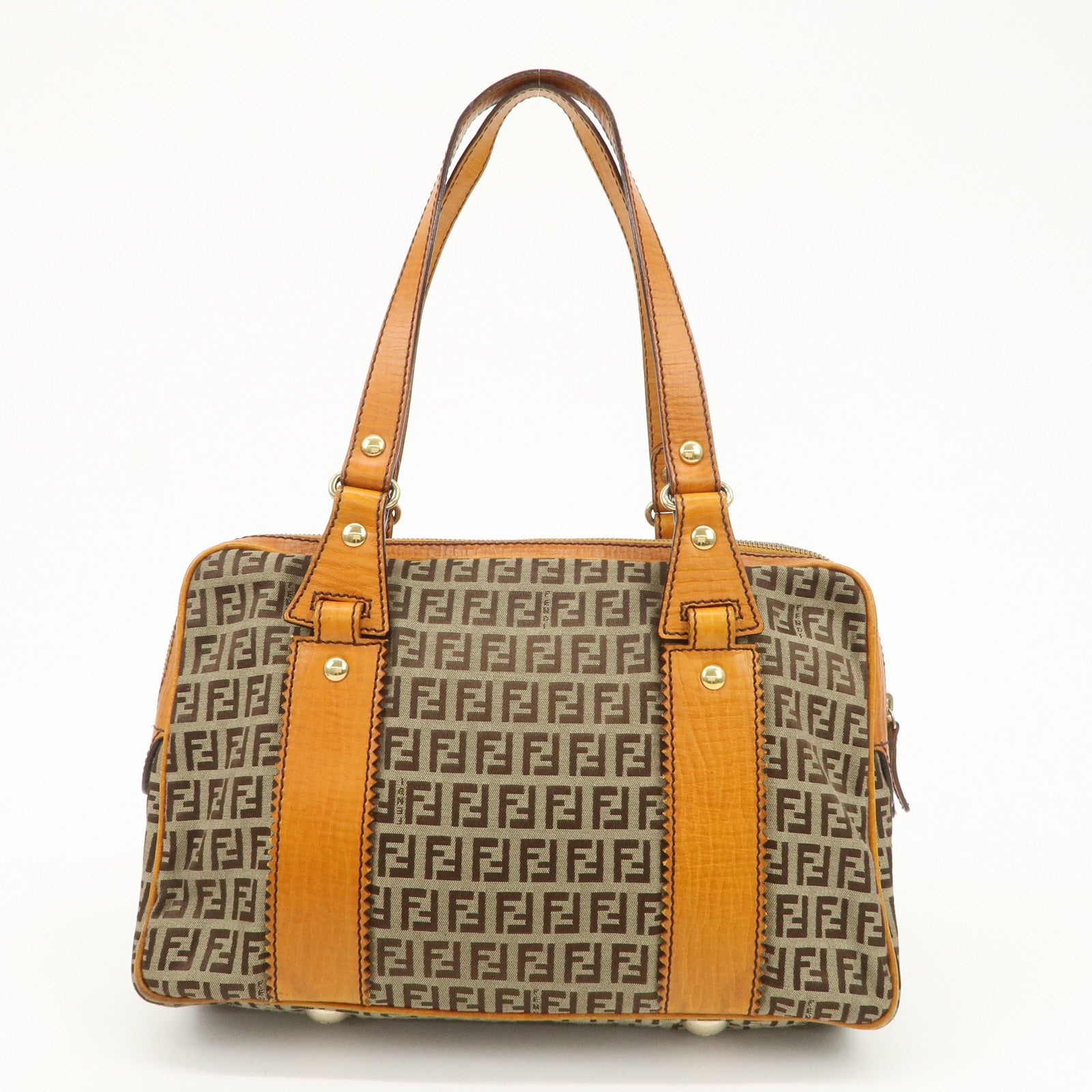 FENDI Zucchino Canvas Shoulder Bag Shoulder Bag Brown 8BN161