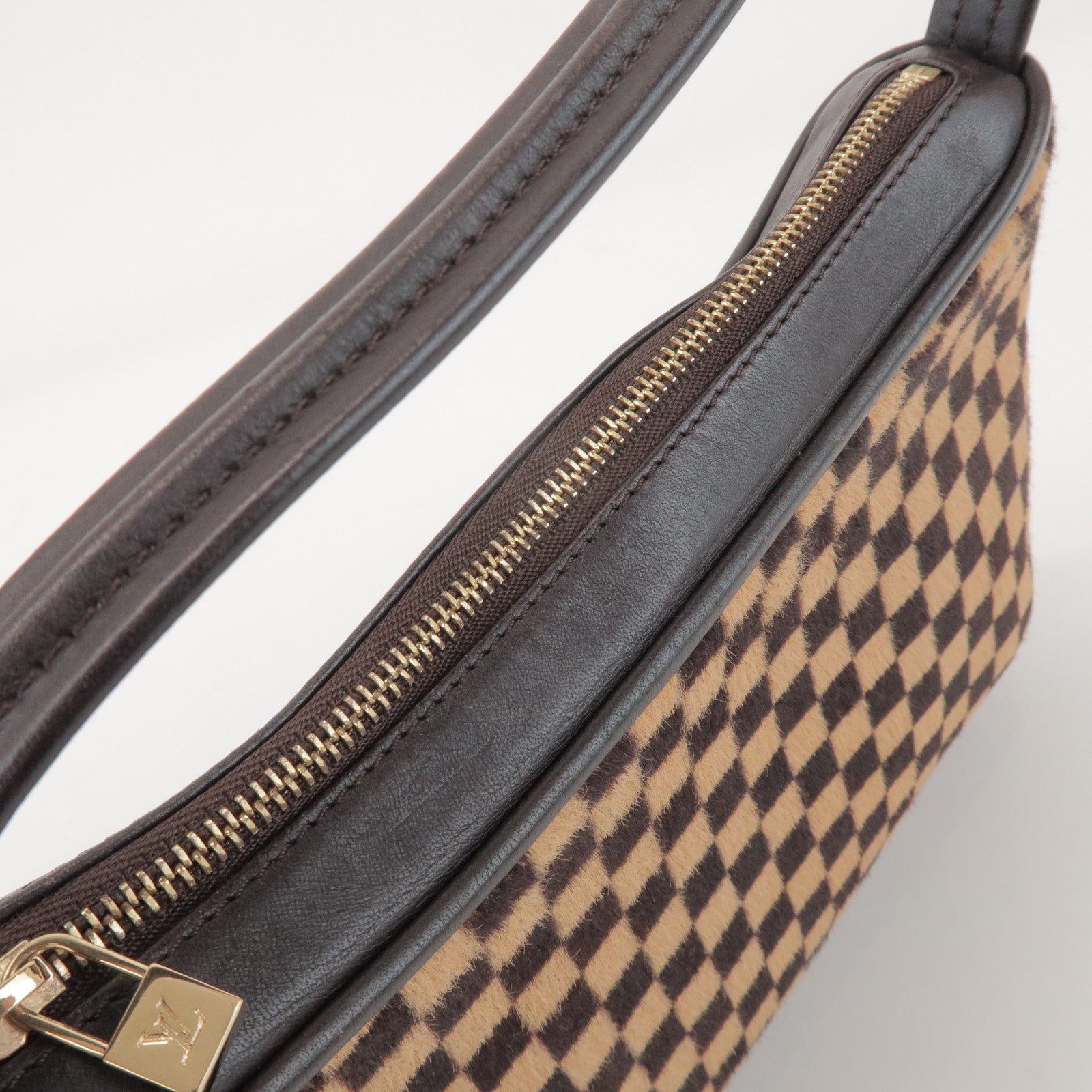 Louis Vuitton Damier Sauvage Tiger Hair Calf Hand Bag Brown M92132