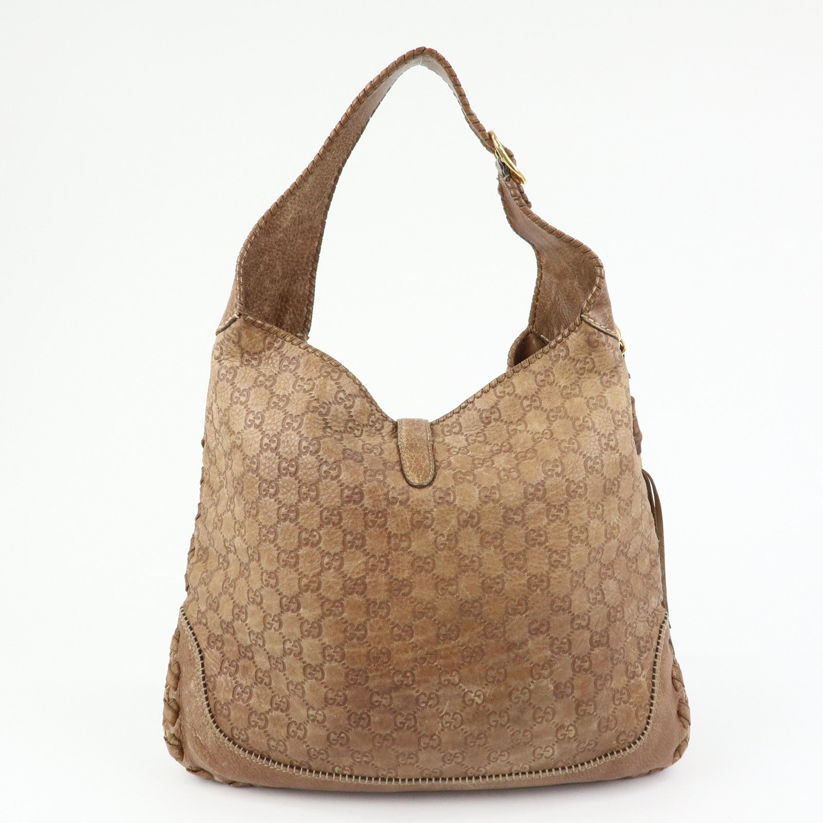 GUCCI Bamboo New Jackie Guccissima Leather Shoulder Bag 218491