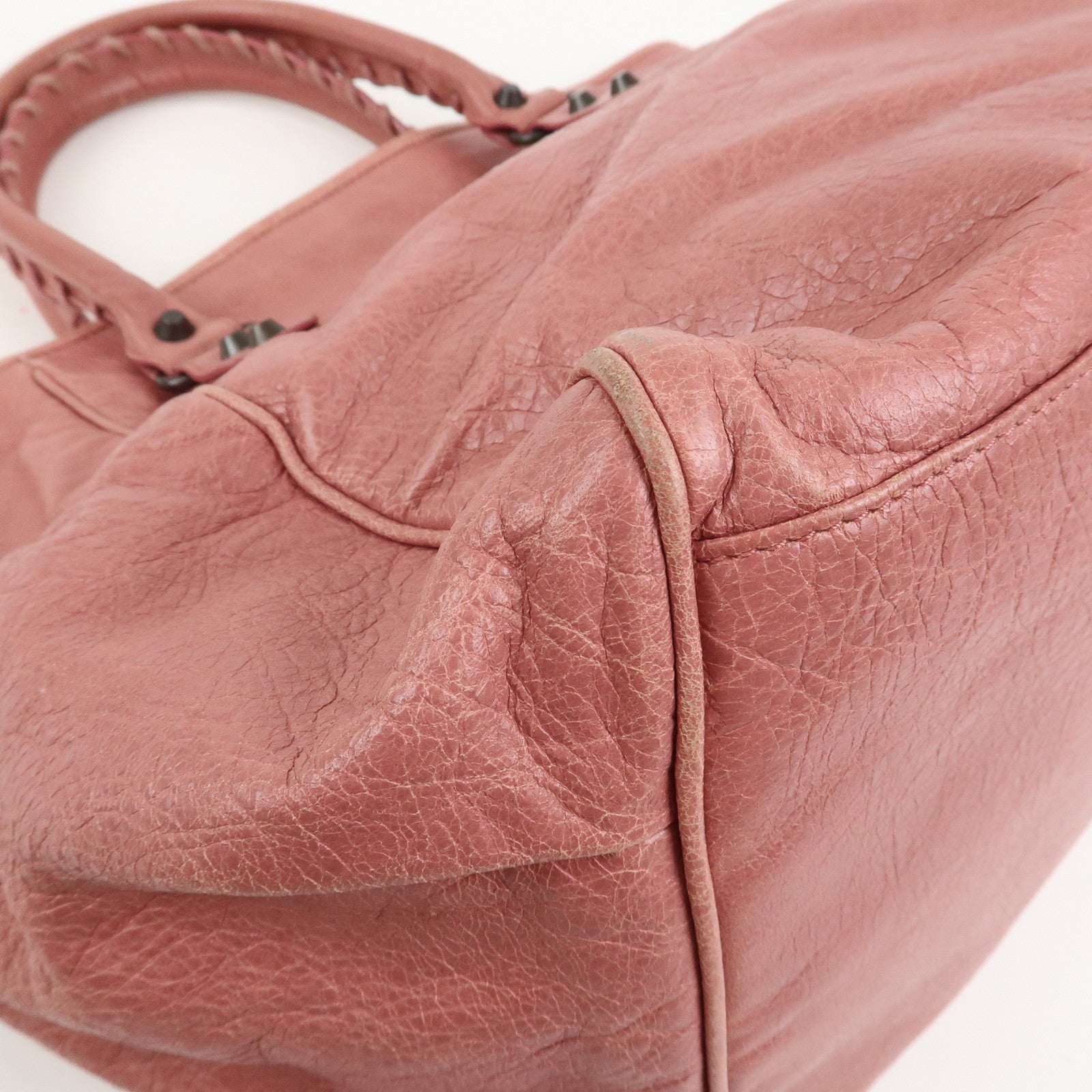 BALENCIAGA The Sunday Leather Tote Bag Hand Bag Pink 228750