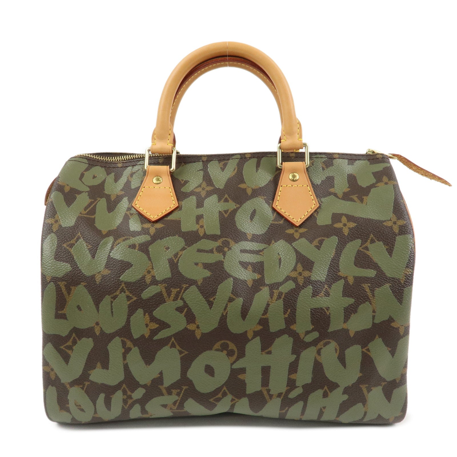 Louis Vuitton Monogram Graffiti Speedy 30 Khaki Brown M92194