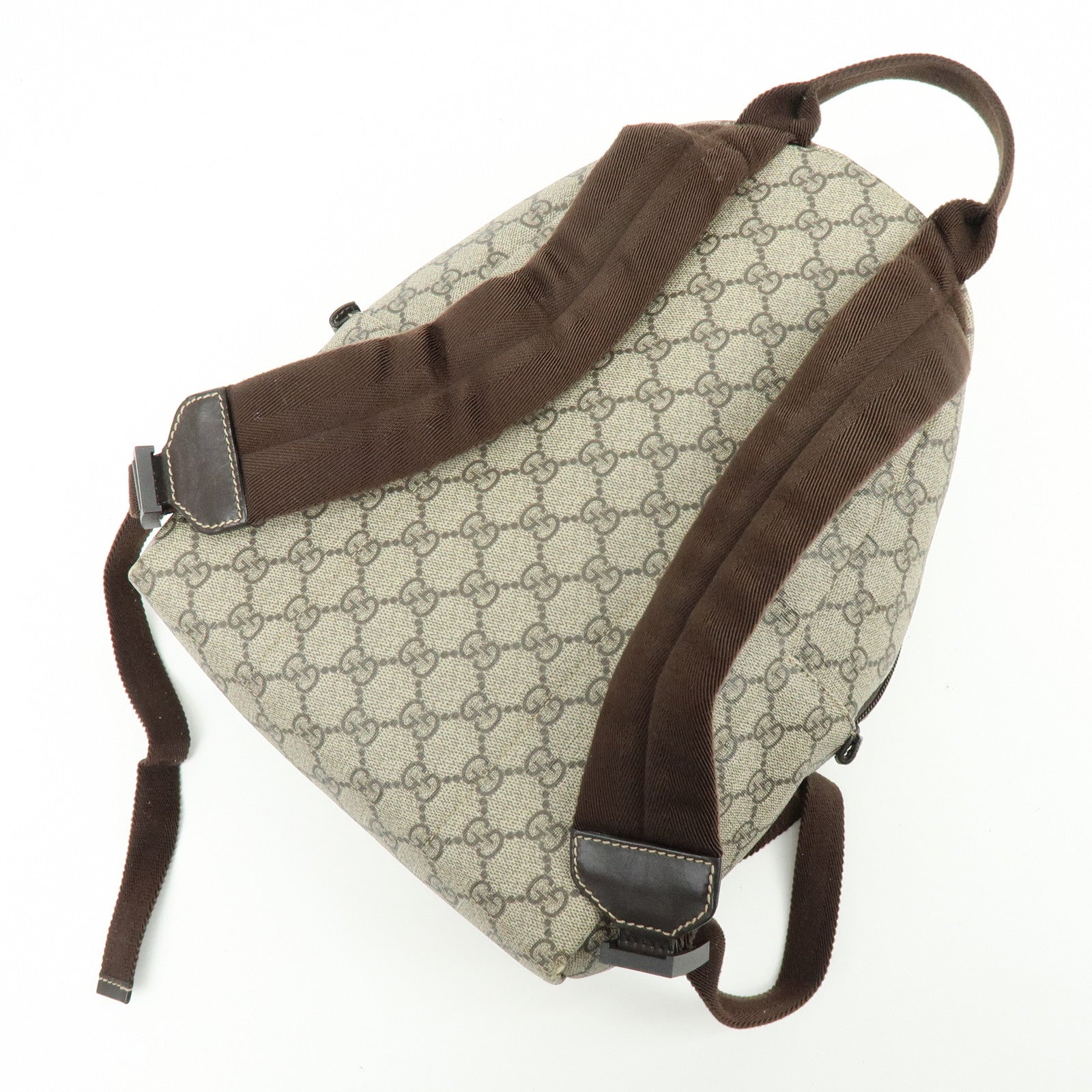 GUCCI Childrens GG Supreme Leather Backpack Beige Brown 271327