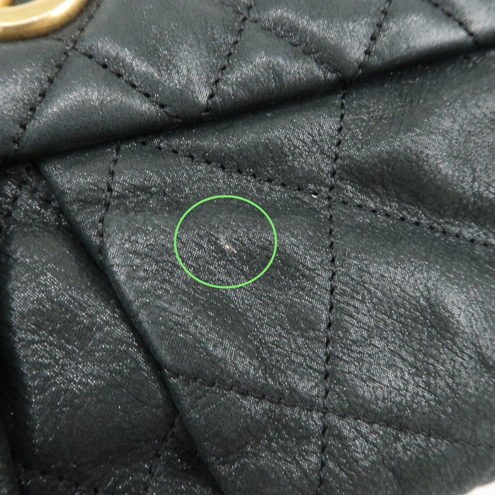 CHANEL Matelasse COCO Mark Lamb Skin Shoulder Bag Black A50475