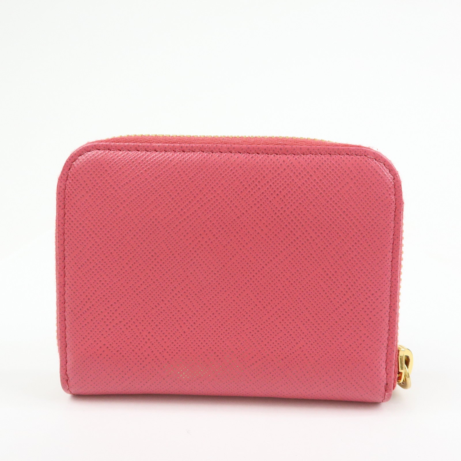 PRADA Saffiano Leather Zippy Coin Case Coin Purse Pink 1MM268