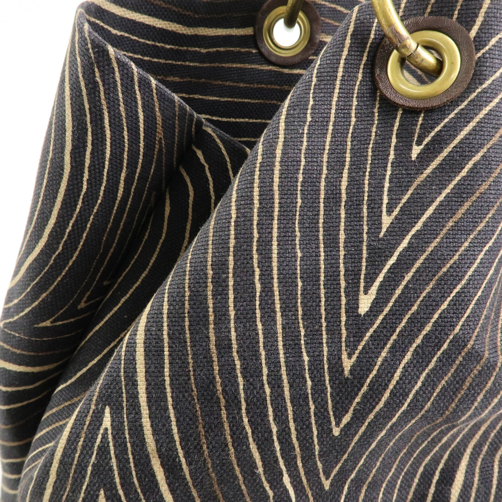 BOTTEGA VENETA Canvas Leather Tote Bag Hand Bag Brown