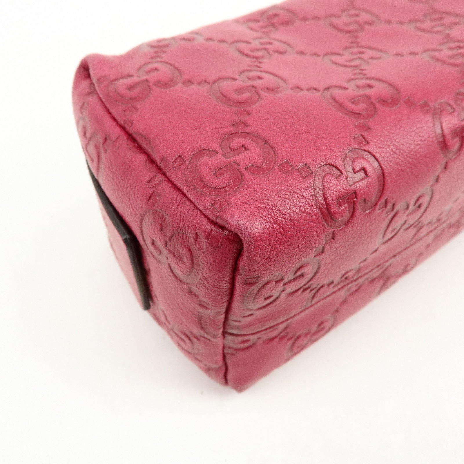 GUCCI Guccissima Leather Pouch Cosmetic Pouch Purse Pink 153228