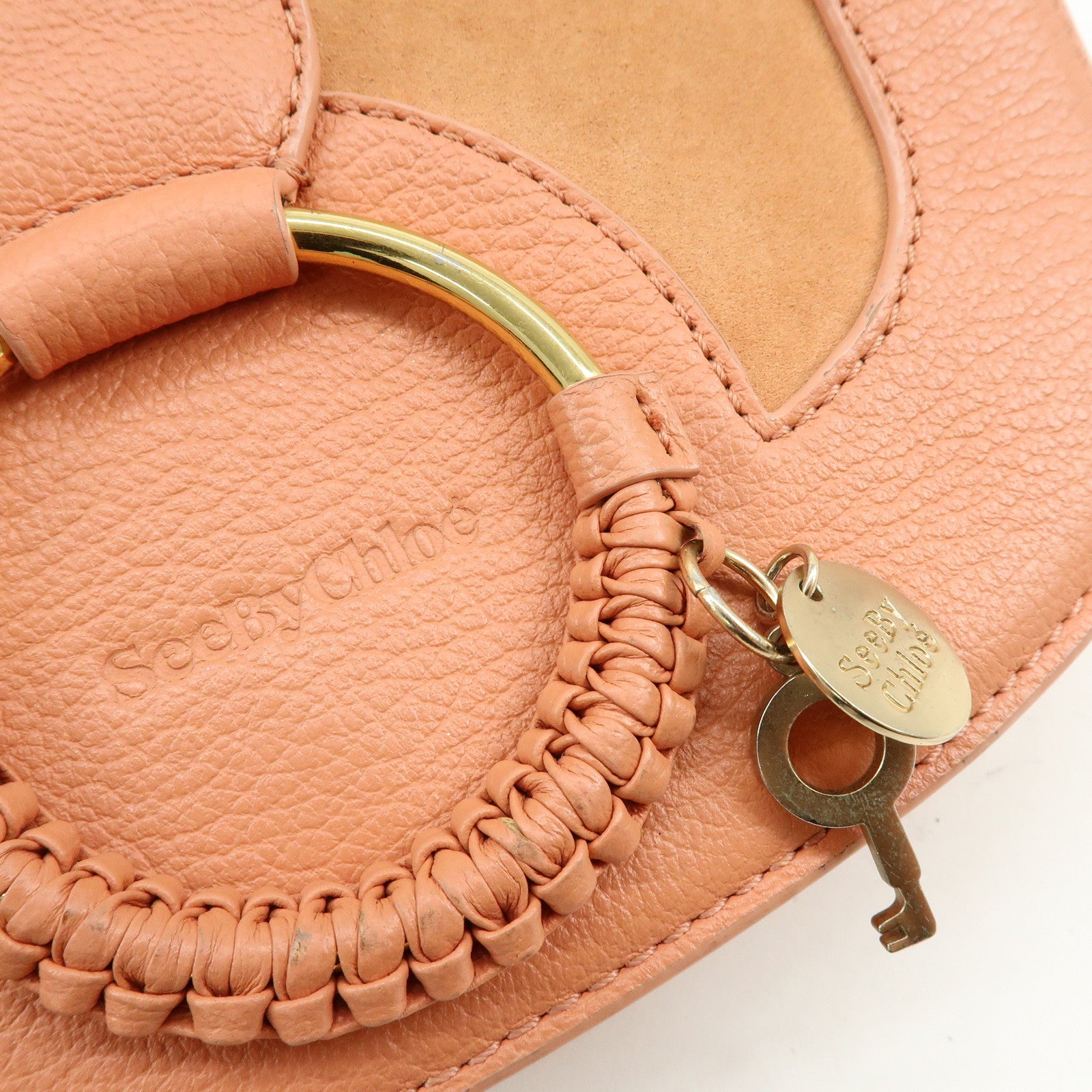 Chloe See By Chloe Joan Suede Leather Shoulder Crossbody Bag Pink