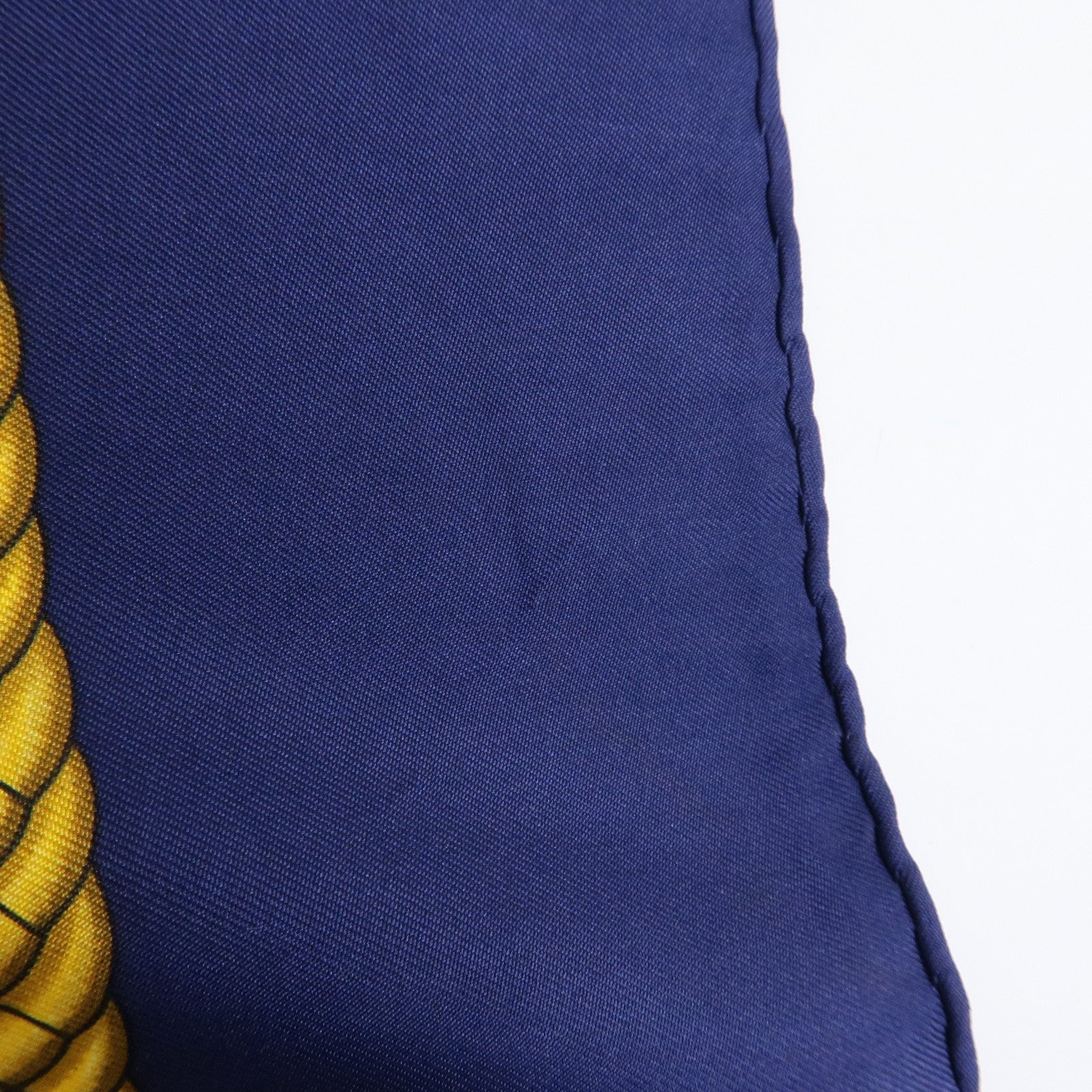 HERMES Carre 90 Silk 100% Scarf LES TAMBOURS Navy Gold