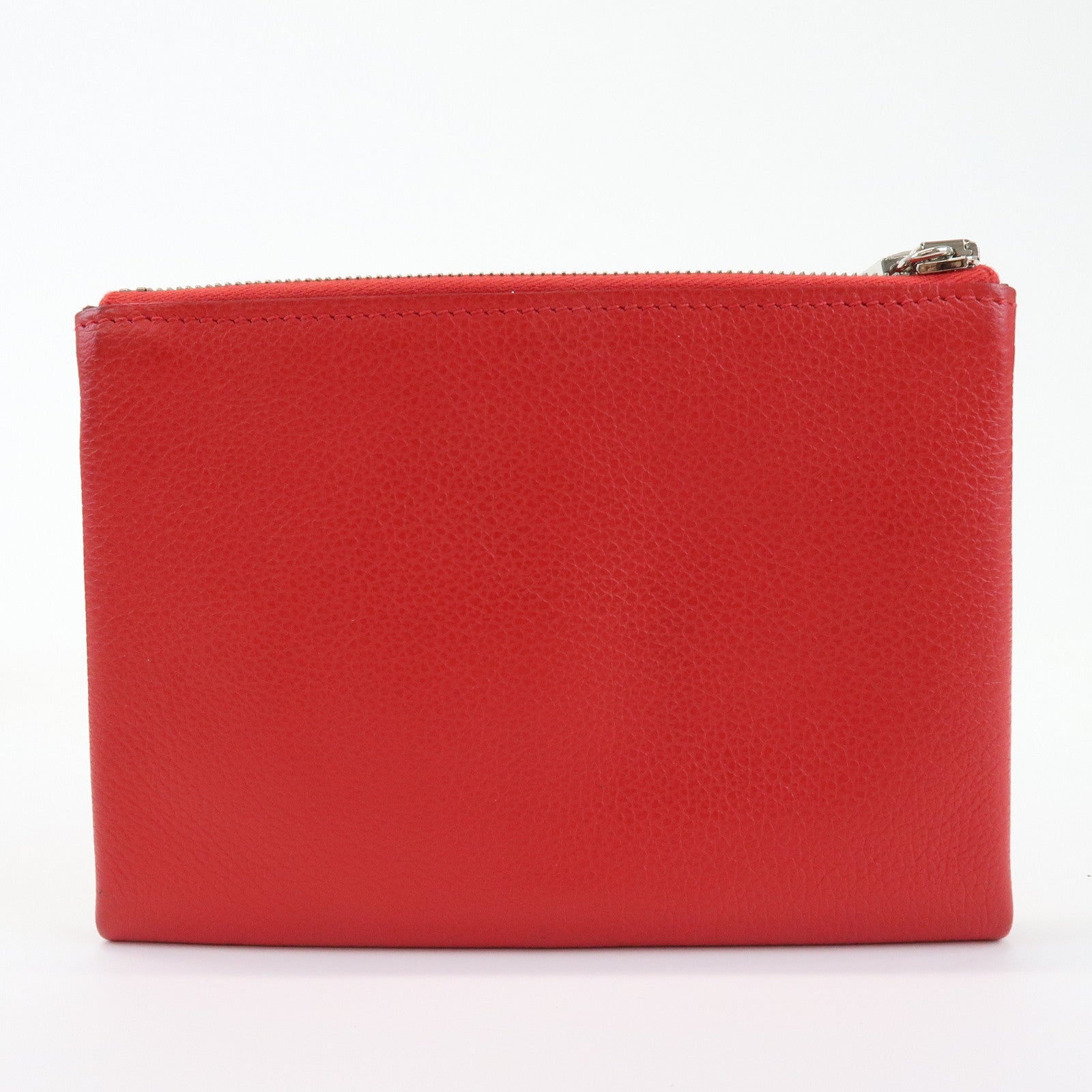 HERMES Logo Leather Atout PM Pouch Cosmetic Pouch Red