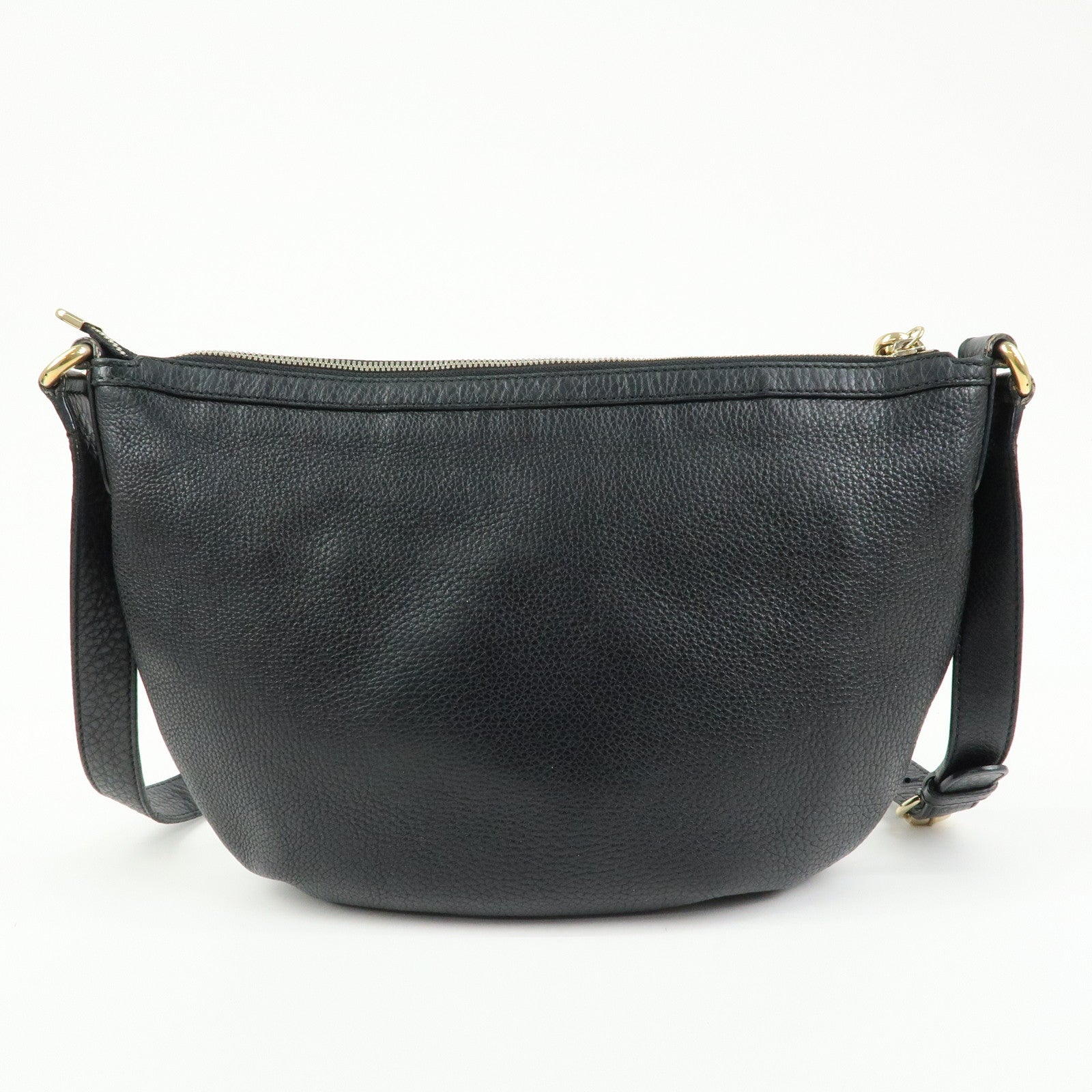 GUCCI SOHO Interlocking G Leather Shoulder Bag Tassel Black 308361