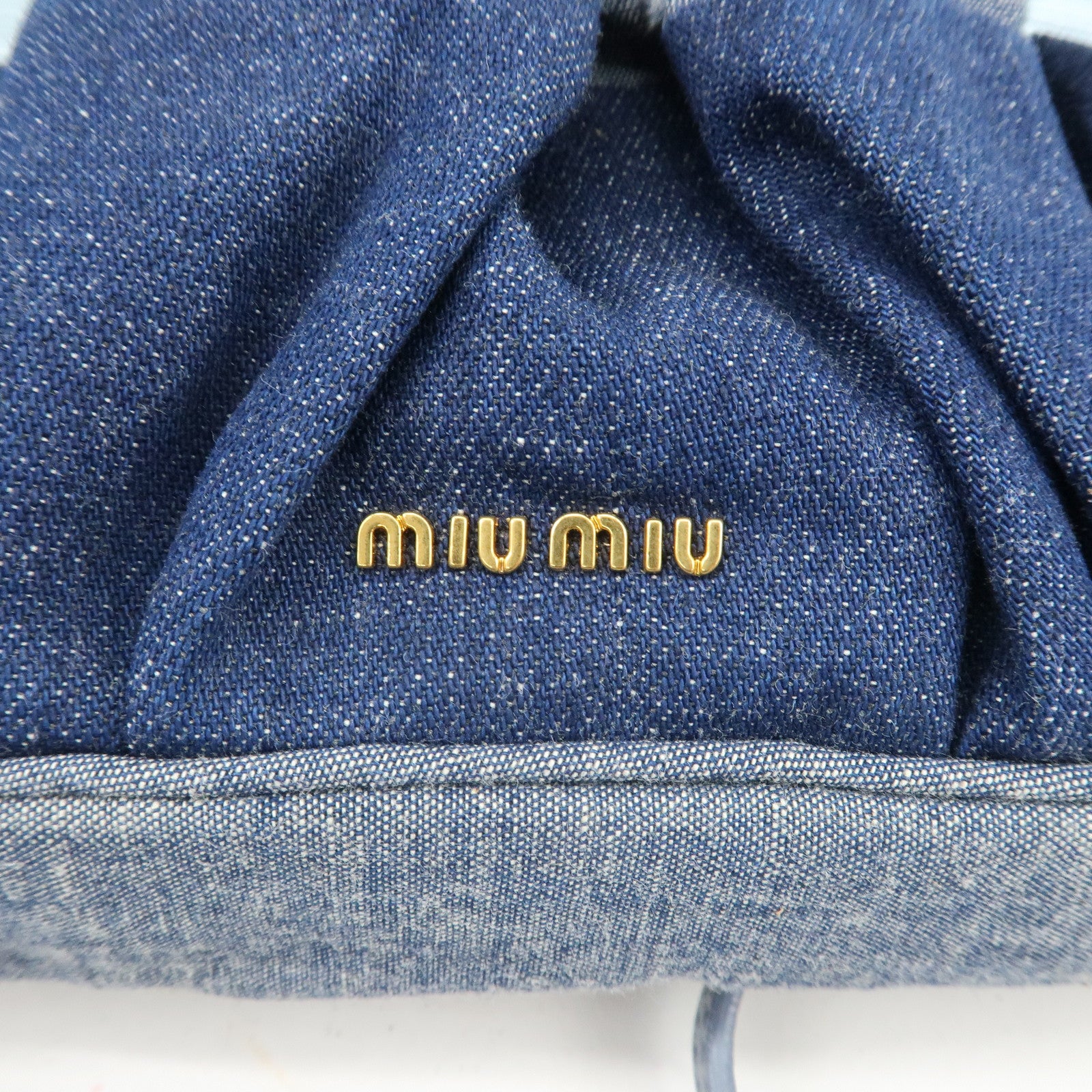 MIU MIU Patchwork Denim Leather 2Way Bag Hand Bag Shoulder Bag