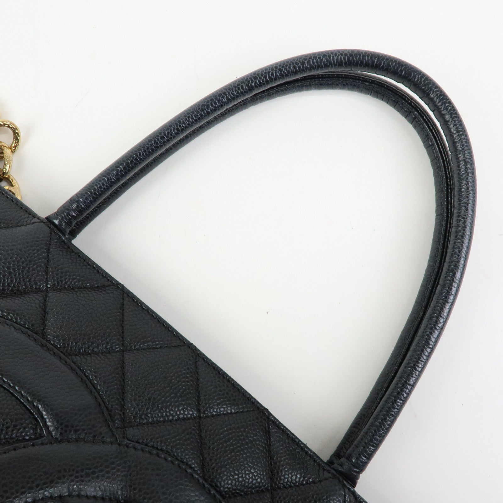 CHANEL Matelasse COCO Mark Medallion Caviar Skin Tote Bag A01804