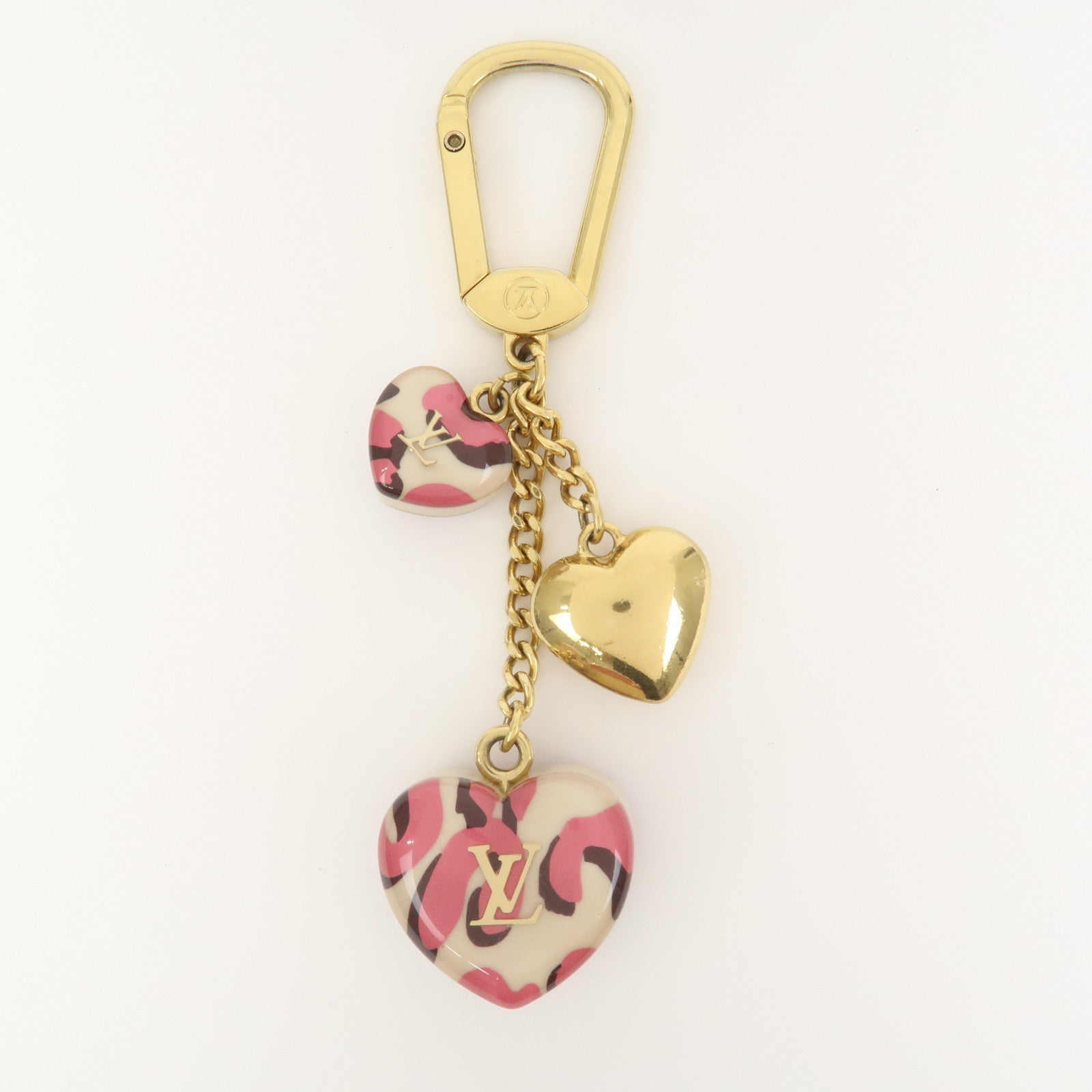 Louis Vuitton Porte Cles Leopard Bag Charm Blanc Corail M66263