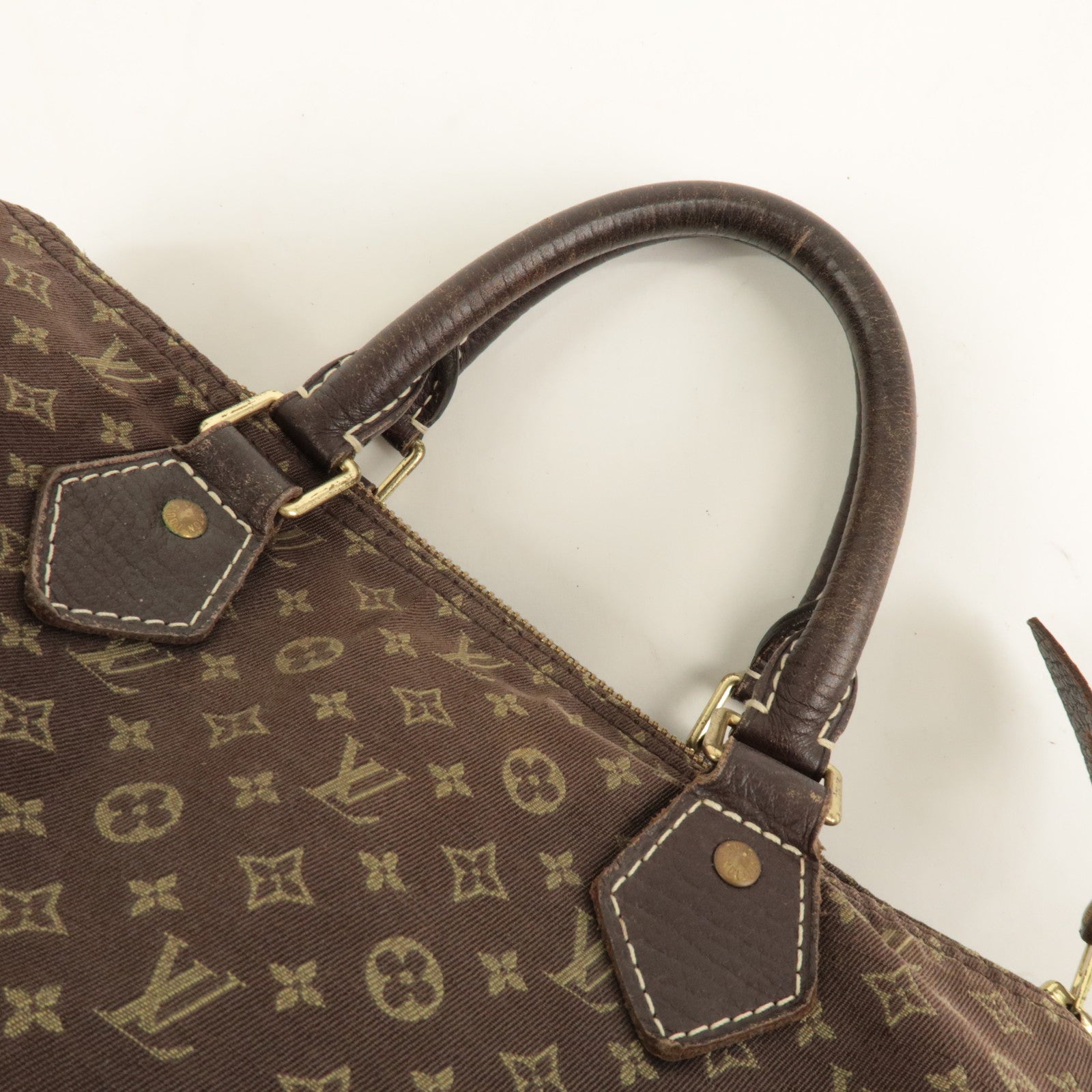 Louis Vuitton Monogram Mini Lin Speedy 30 Boston Bag Ebene M95224