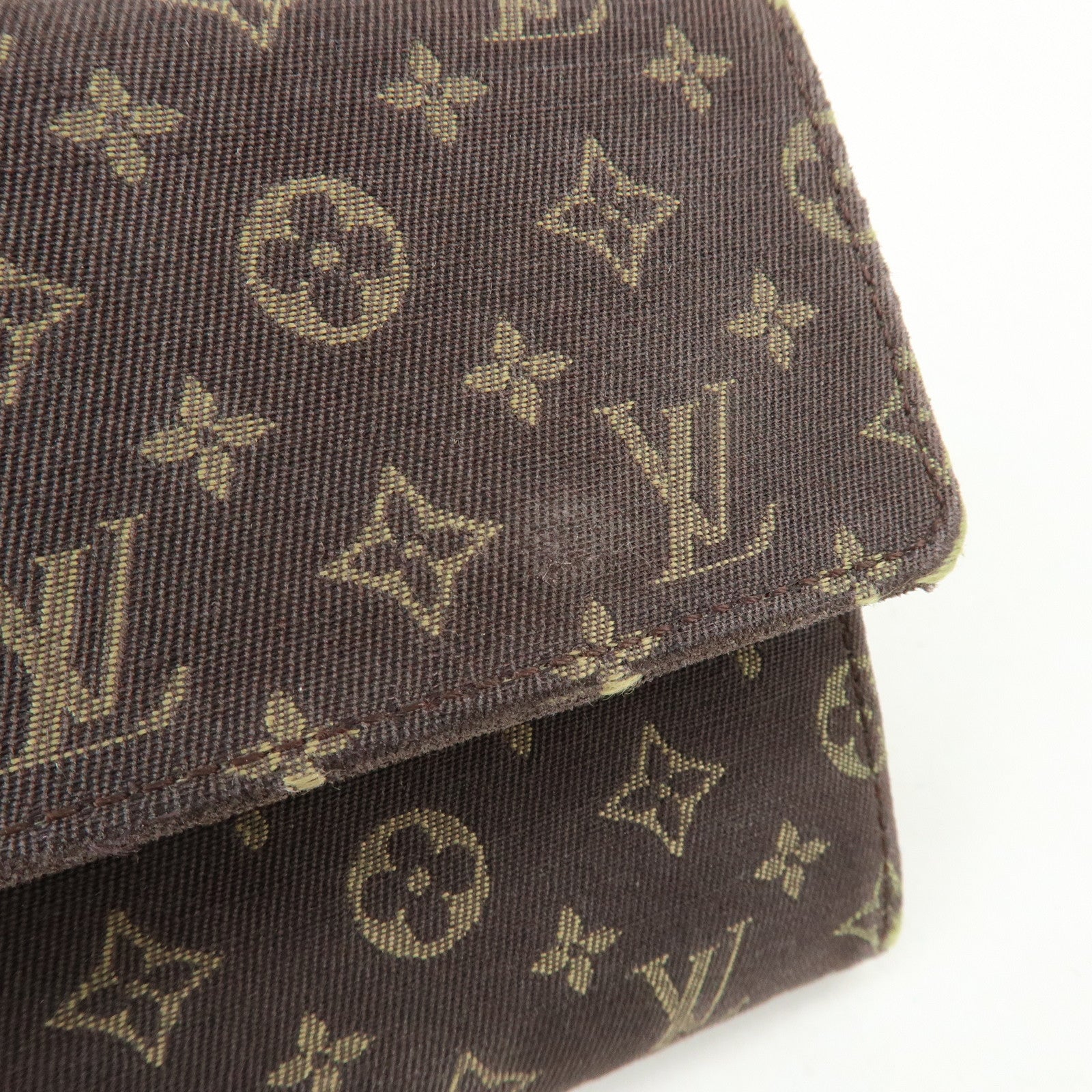 Louis Vuitton Monogram Mini Lin Canvas Long Wallet Brown M95234