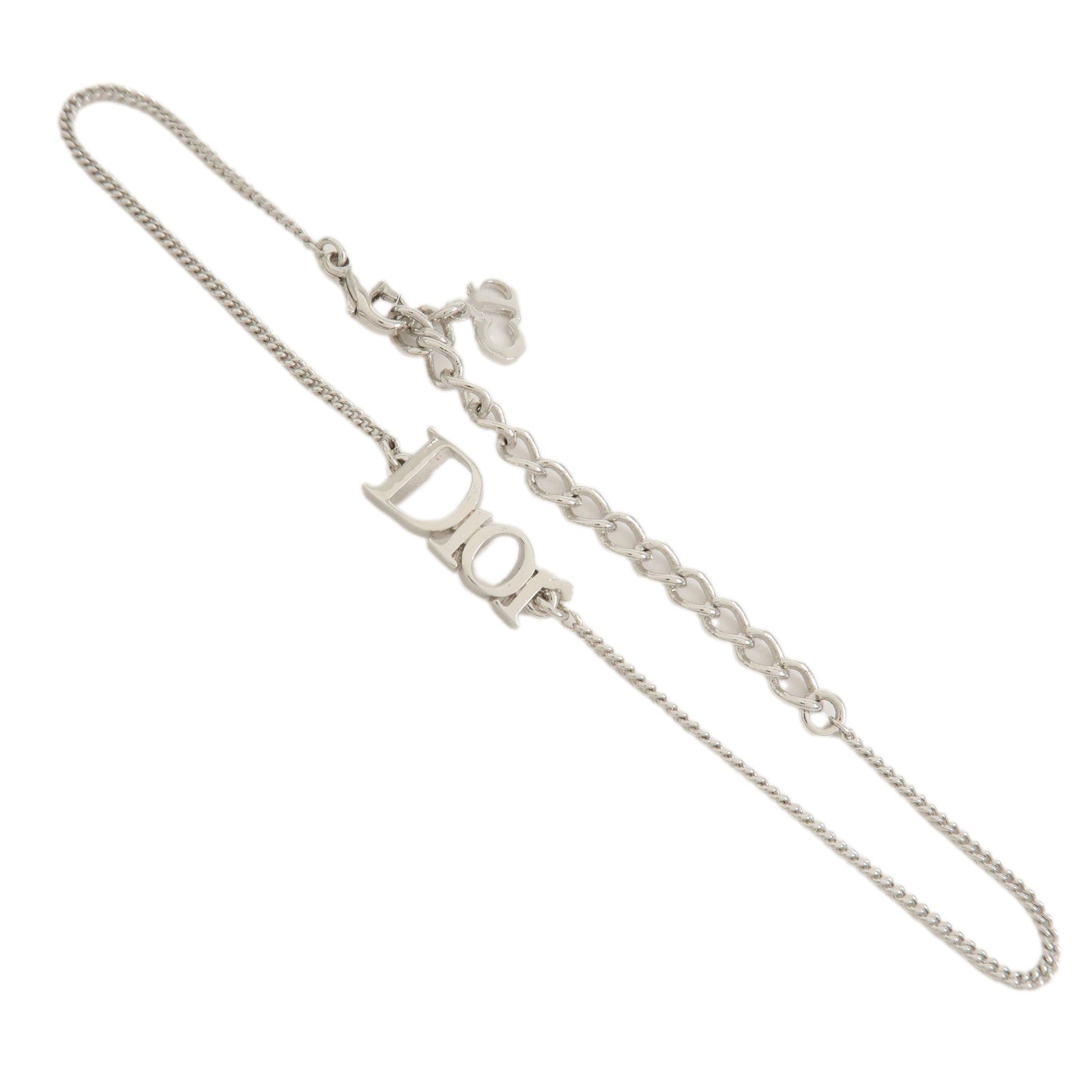 Christian Dior Logo Metal Bracelet Bangle Silver