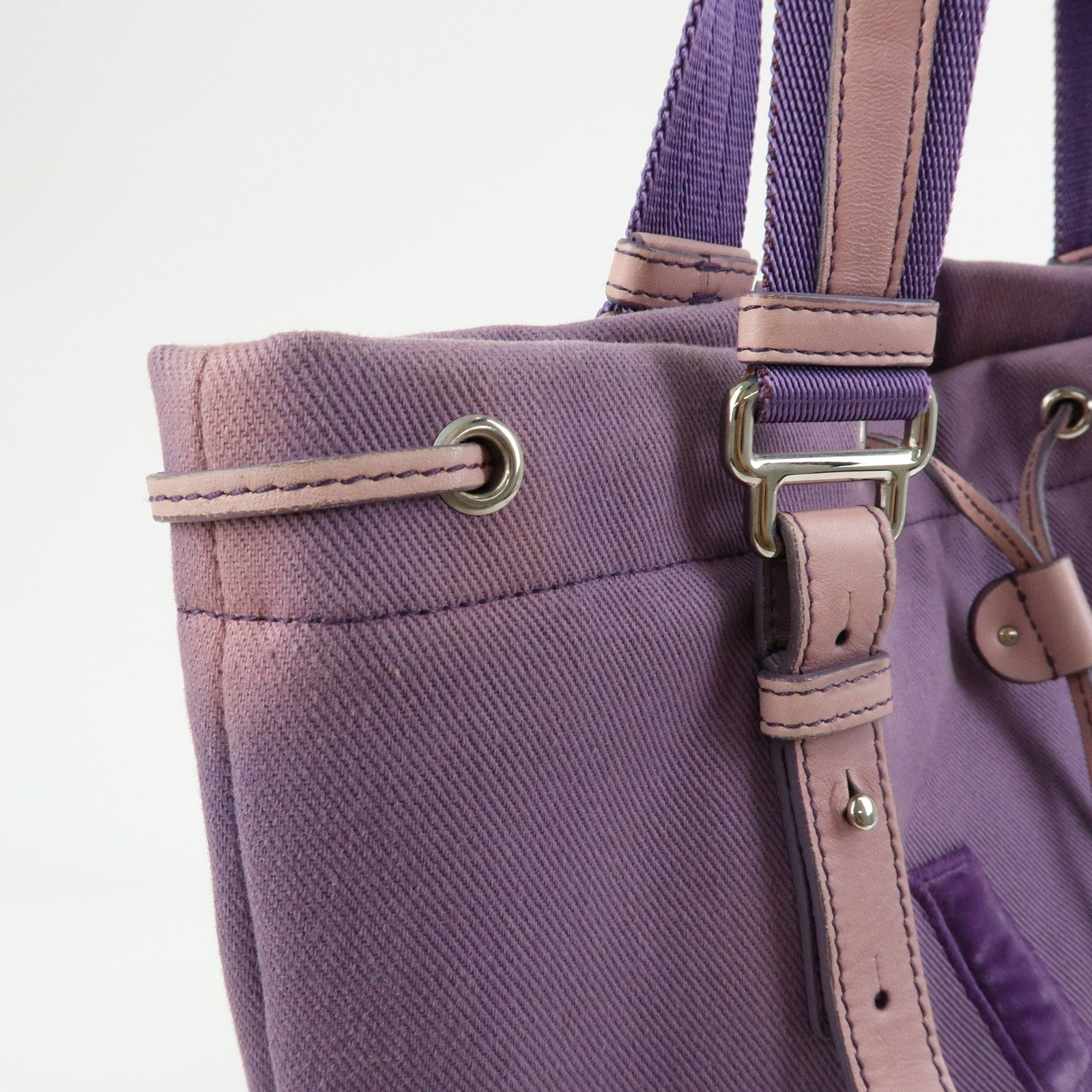 SAINT LAURENT PARIS Kahala Cassandra Canvas Tote Bag Purple 121631