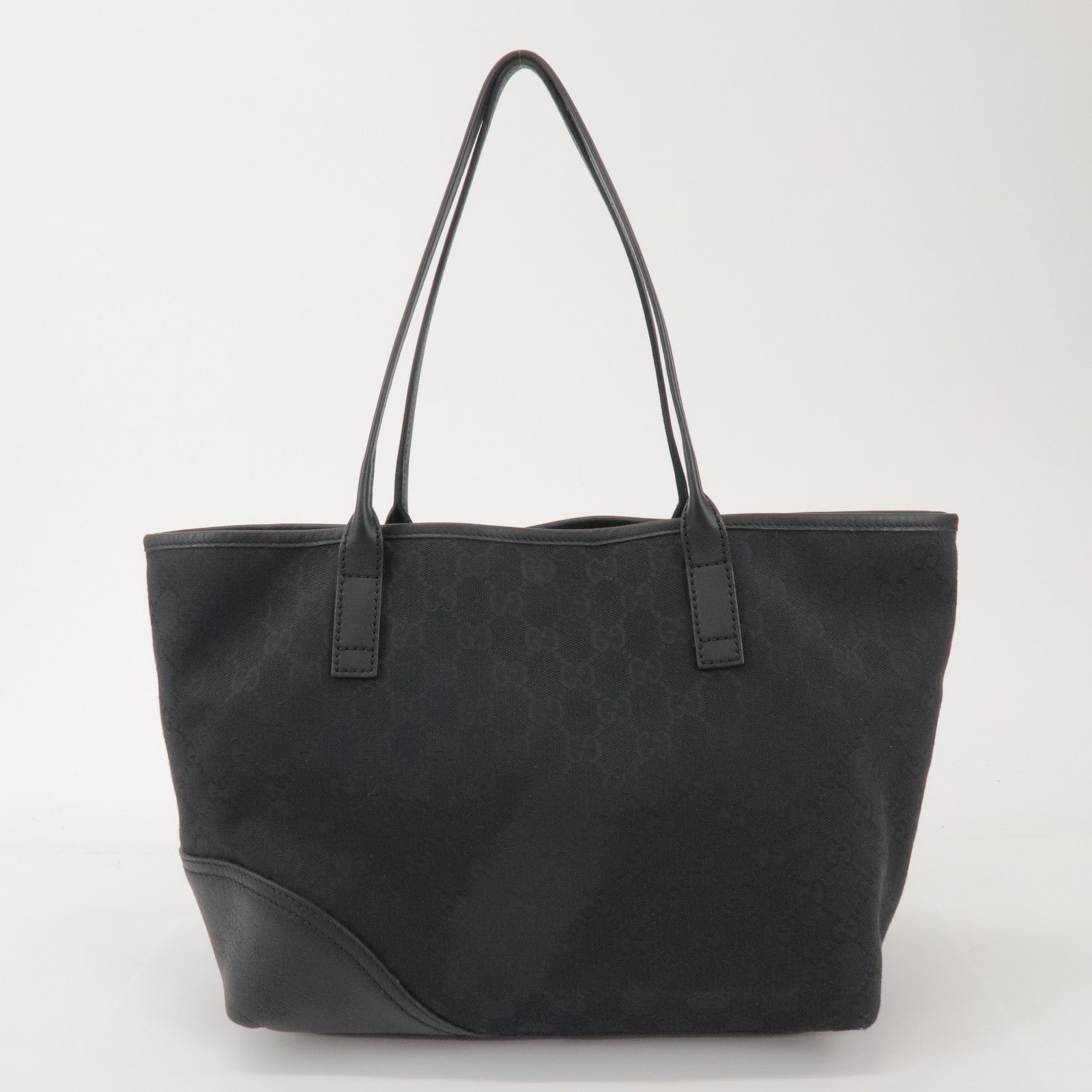 GUCCI New Britt GG Canvas Leather Tote Bag Hand Bag Black 169946