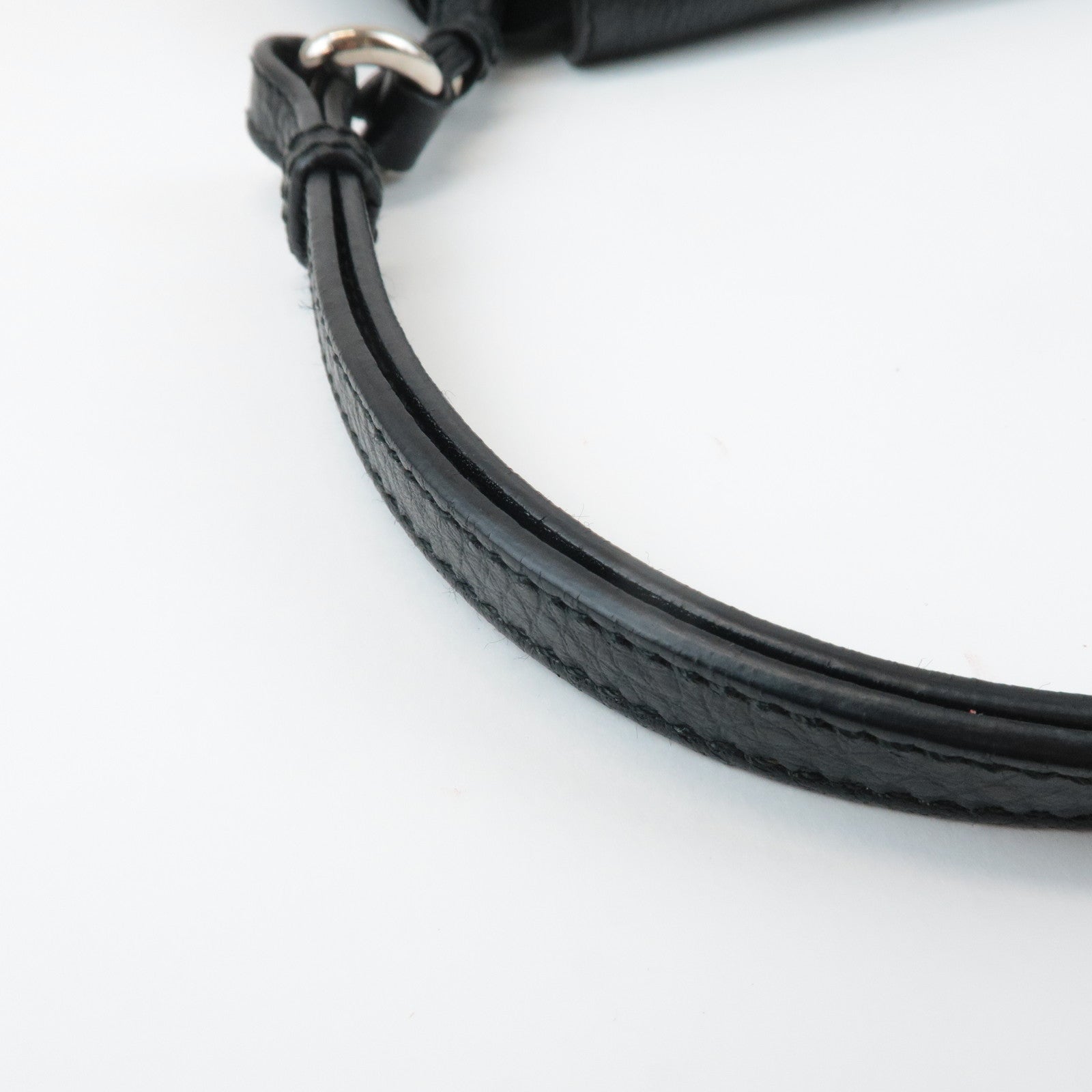 Ferragamo Gancini Leather 3Way Shoulder Bag Hand Bag Black Silver HDW Used