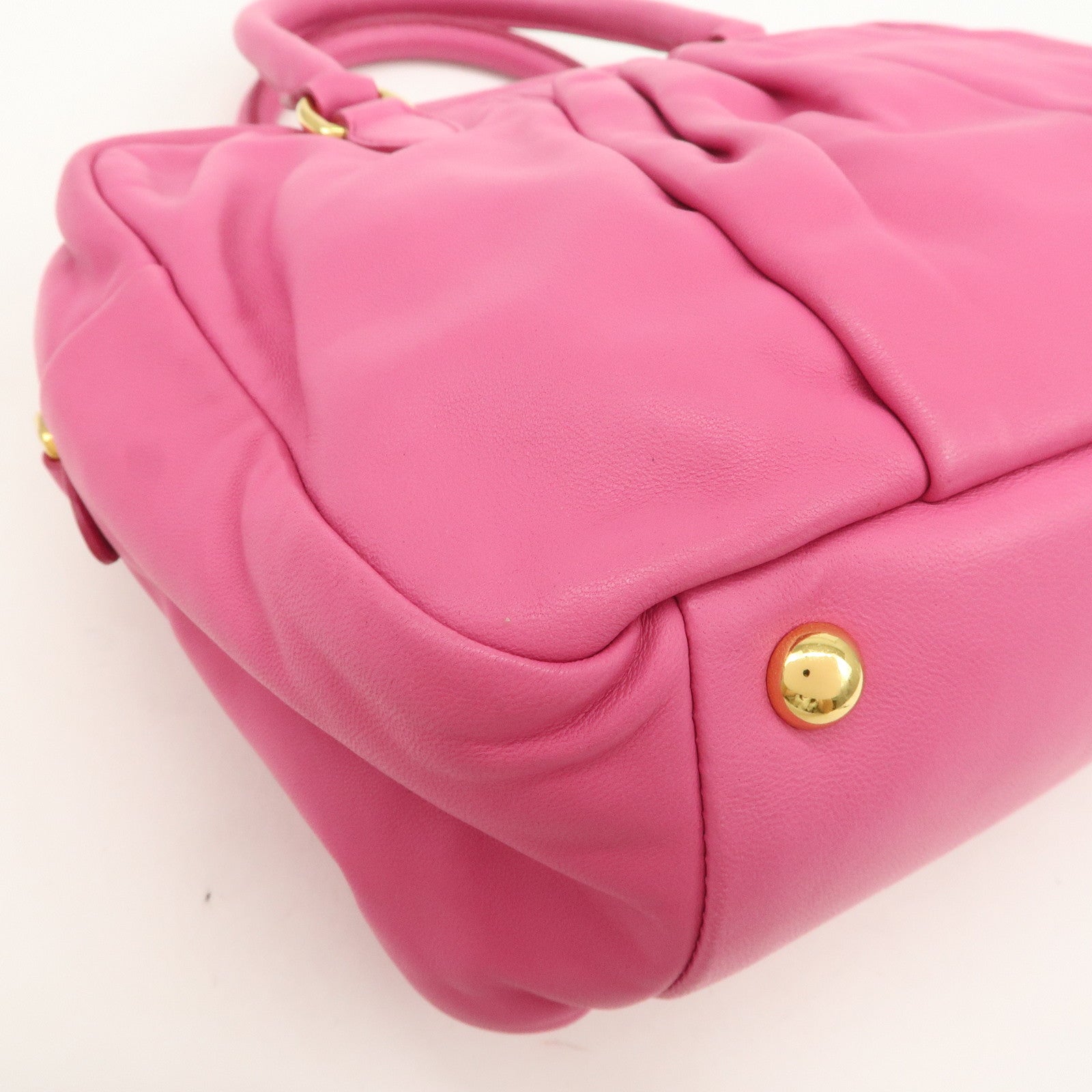 MIU MIU Logo Leather 2Way Bag Hand Bag Shoulder Bag Pink RL0048