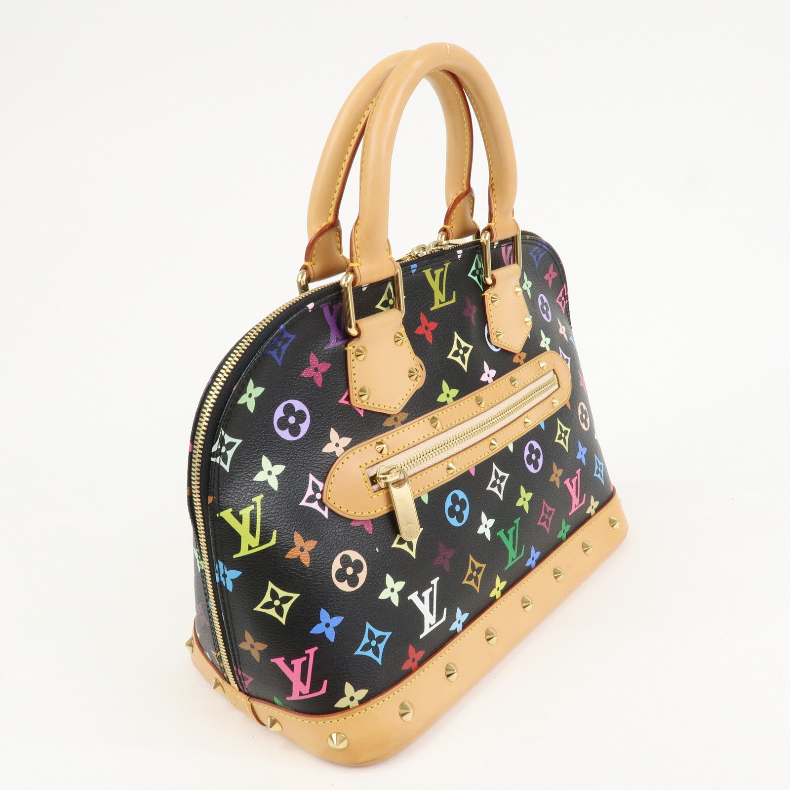 Louis Vuitton Monogram Multicolor Alma Hand Bag Noir M92646