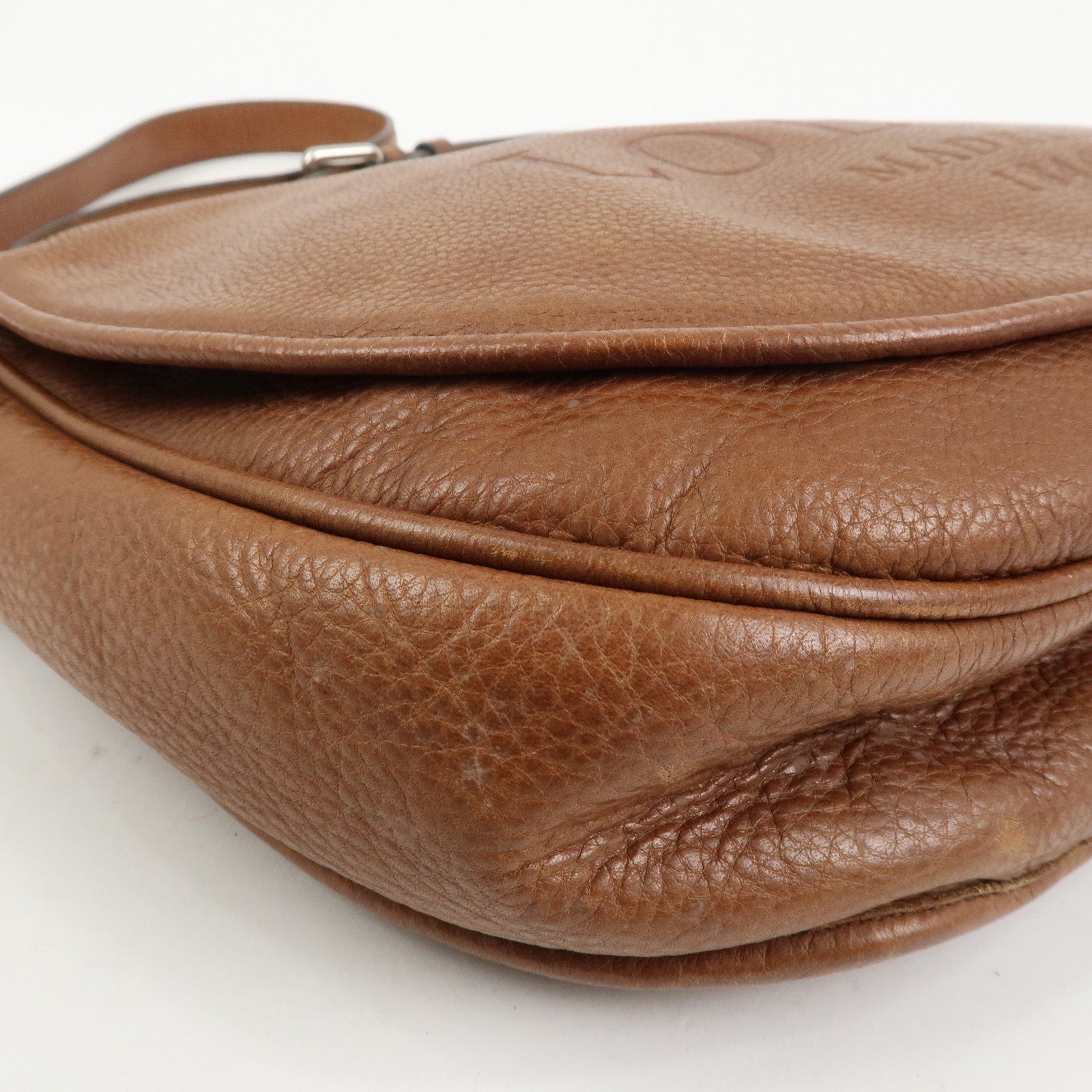 LOEWE Heritage Logo Leather Shoulder Bag Crossbody Bag Brown