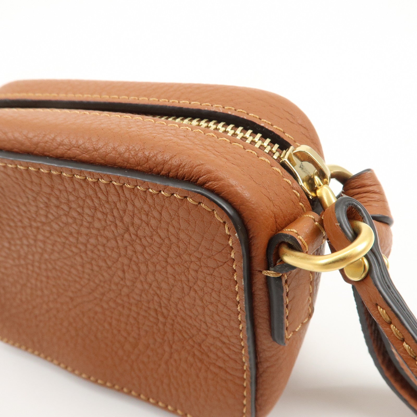 Chloe Marcie Logo Leather Shoulder bag Crossbody Bag Brown