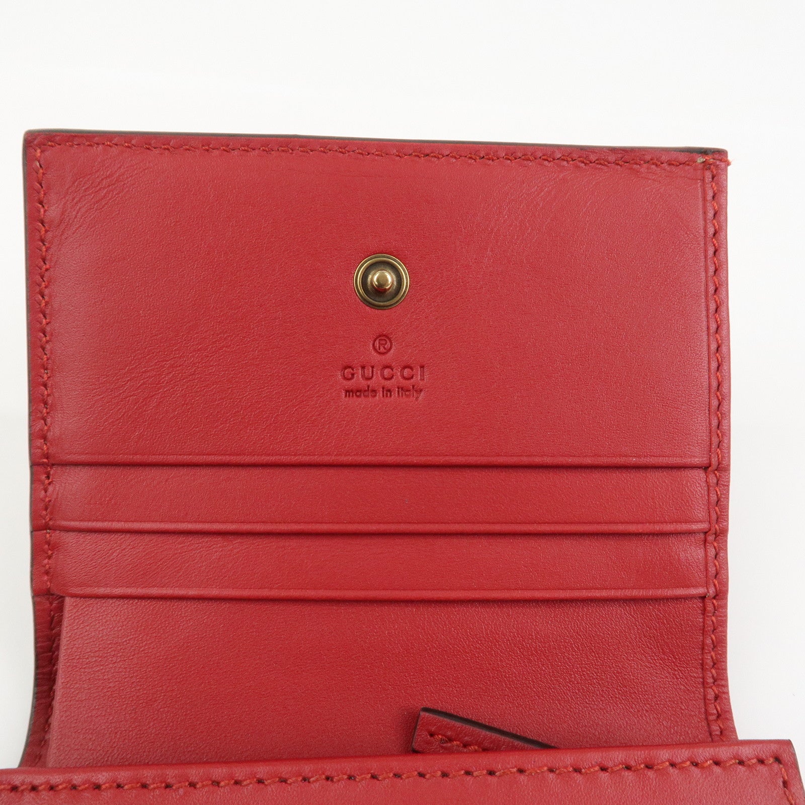 GUCCI Interlocking G GG Supreme Cherry Compact Wallet Beige 476050