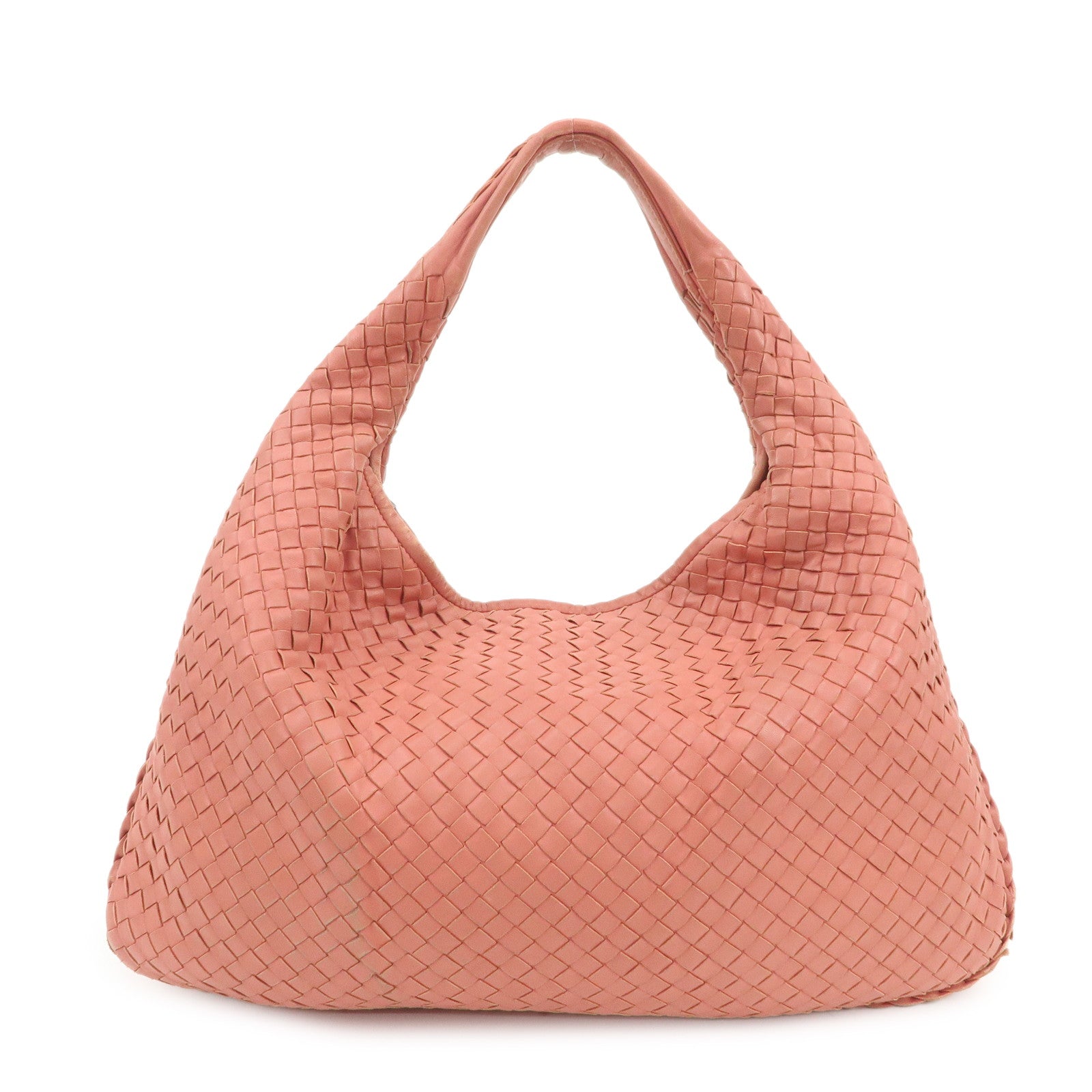 BOTTEGA VENETA Intrecciato Leather Shoulder Bag Hand Bag Pink