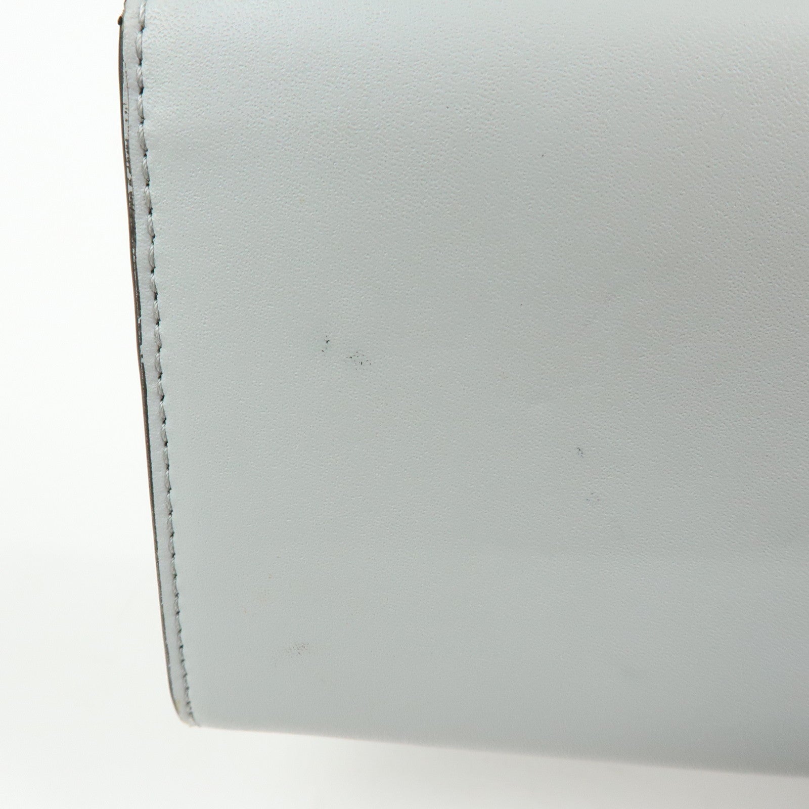 FENDI Leather Studs Chain Shoulder Wallet Long Wallet Gray 8M0365