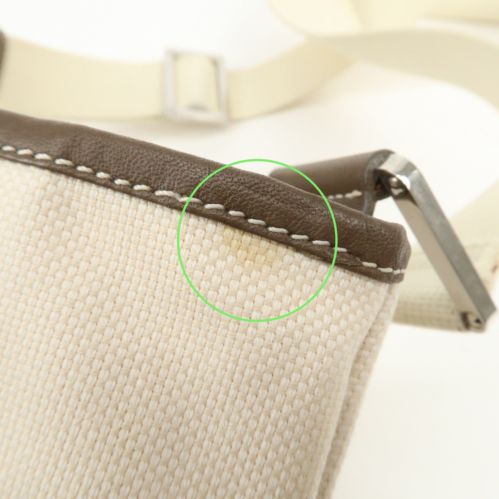 LOEWE Anagram Canvas Leather Shoulder Bag Crossbody Bag Beige